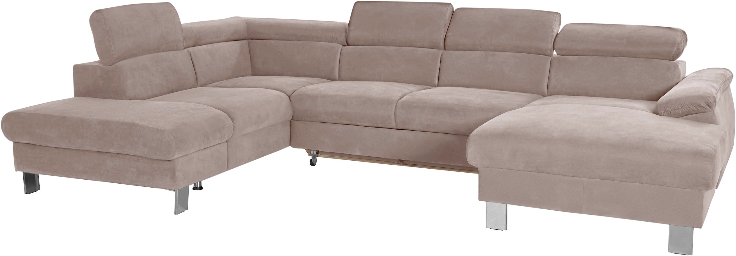 COTTA Wohnlandschaft »Komaris U-Form, B: 320 cm«, mit Kopfteilverstellung, optional Bettfunktion, Bettkasten & Licht