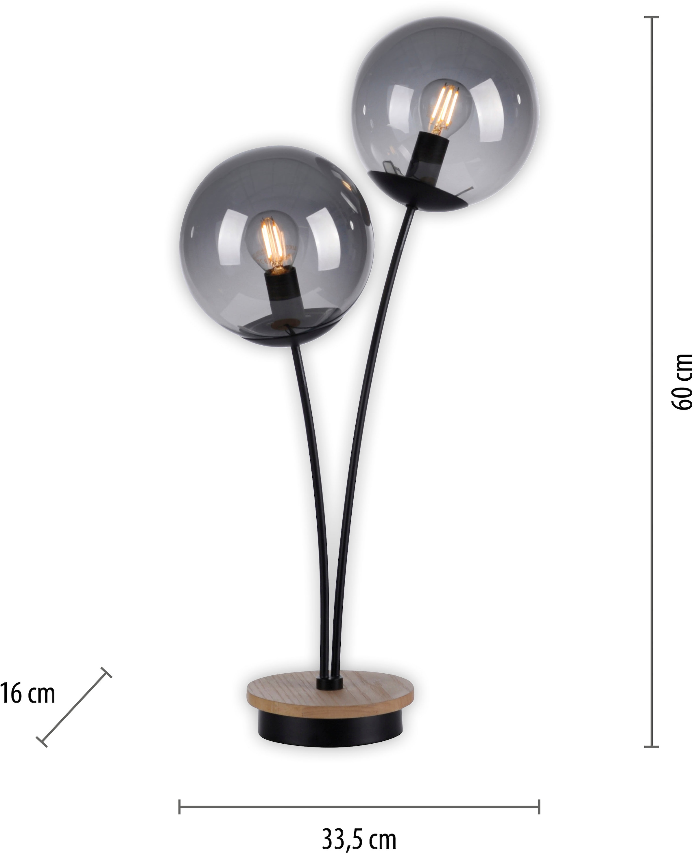 JUST LIGHT Tischleuchte »GREEN WIDO«, 2 flammig, Leuchtmittel E14 | ohne Leuchtmittel