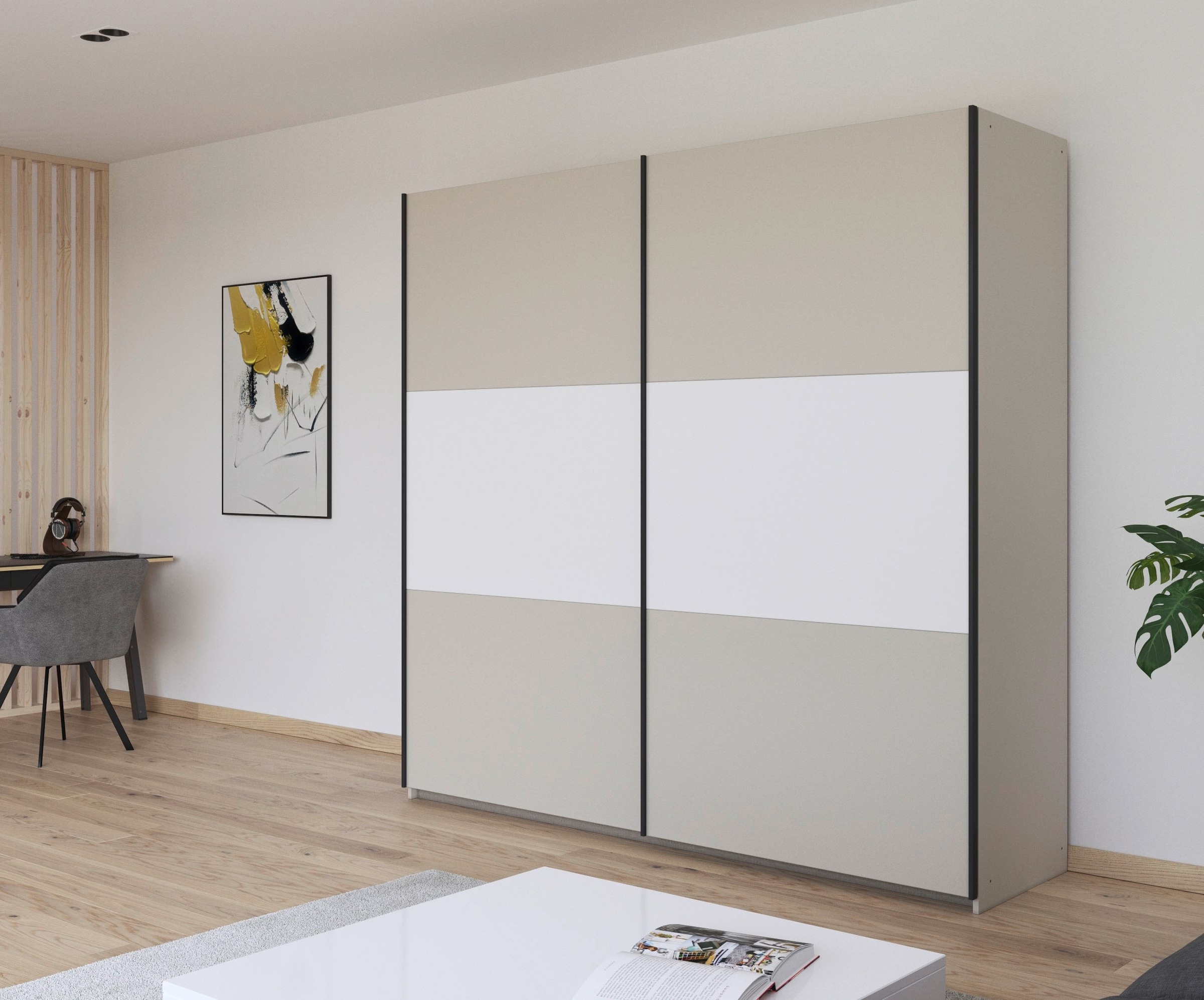 rauch Schwebetürenschrank »Kleiderschrank Schrank Garderobe Garderobenschrank Wäscheschrank NEO«, (in 3 verschiedenen Ausstattungen BASIC/CLASSIC/PREMIUM), mit großzügigem Stauraum und vielfältigen Farbkombinationen