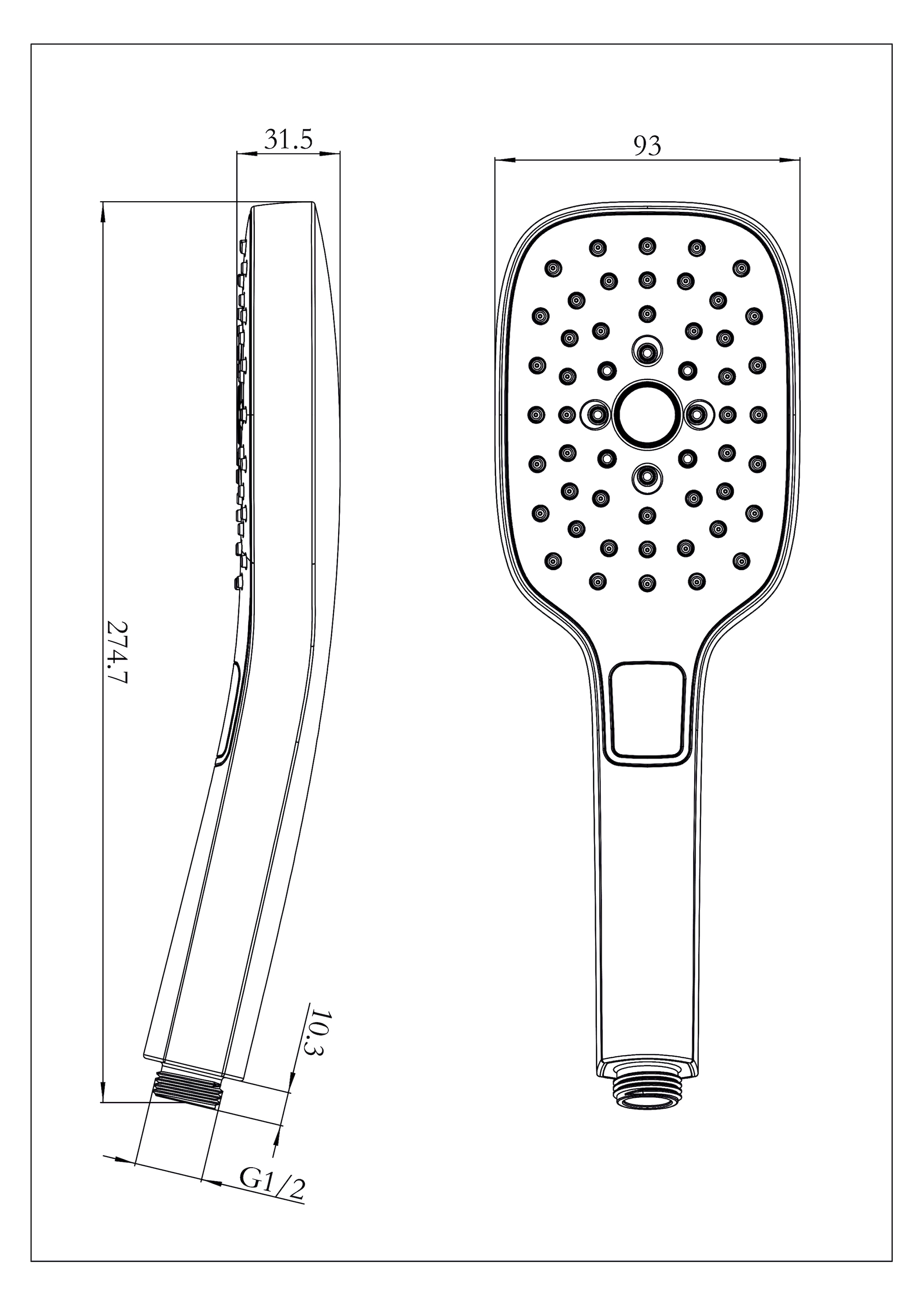 Marwell Handbrause »Silver Quattro« 3 verschiedenen Strahlarten, verchromt