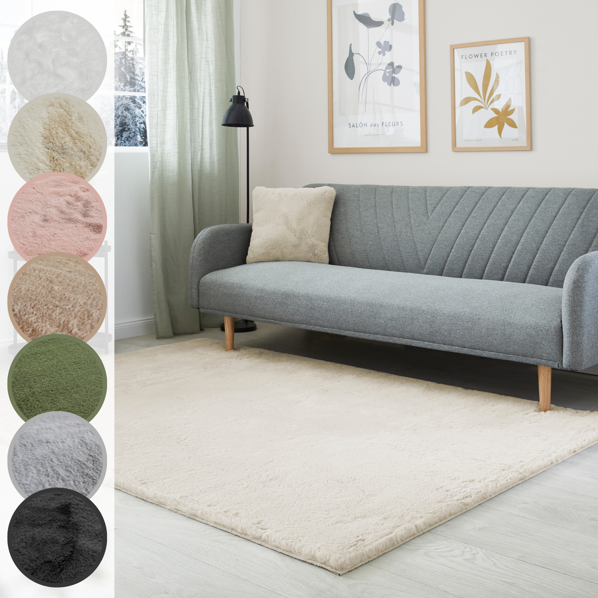 LUXOR living Fellteppich »Novara«, rechteckig, 30 mm Höhe, Kunstfell, Kaninchenfell-Haptik, besonders weicher Hochflor