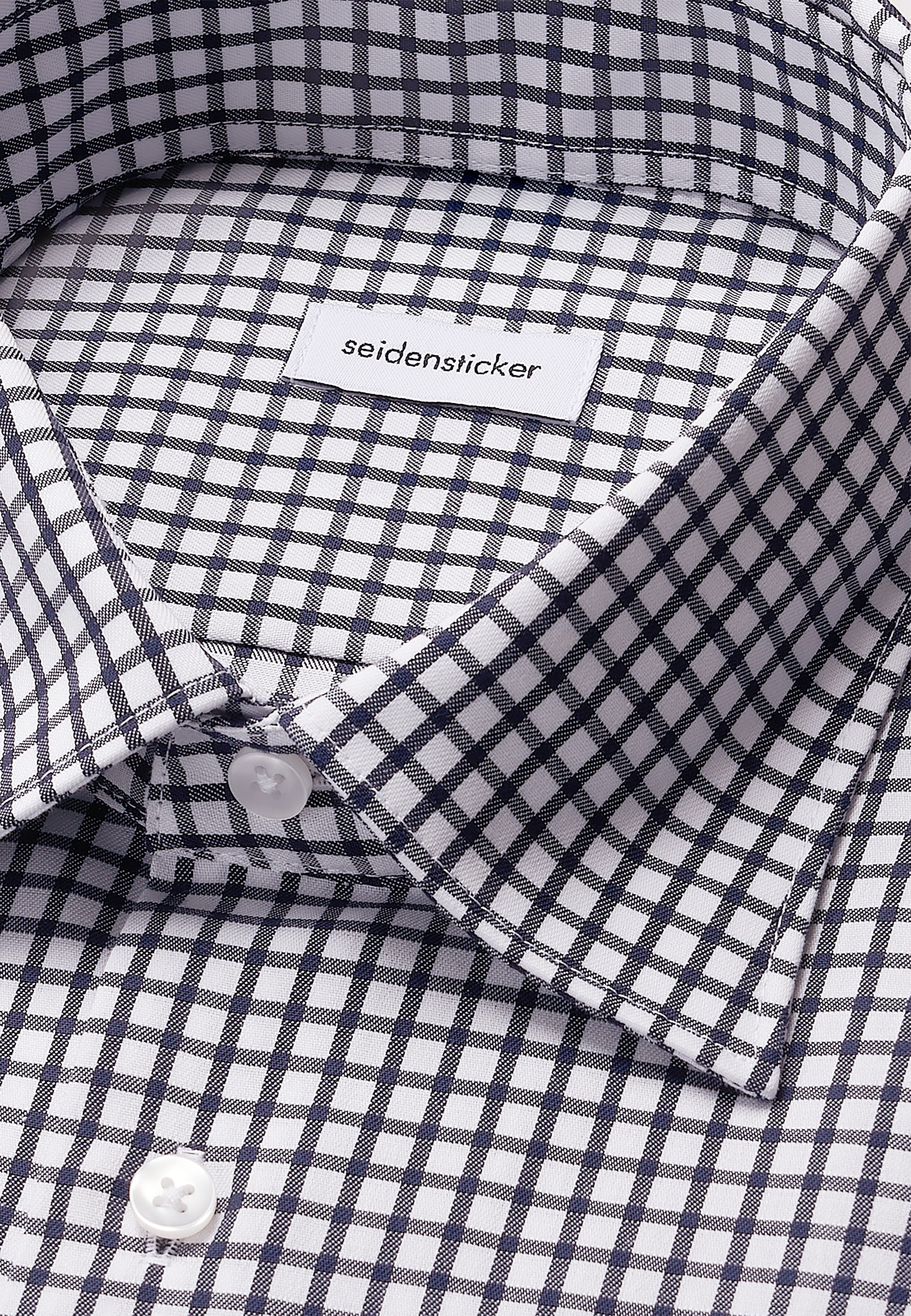 seidensticker Businesshemd »Schwarze Rose«, Regular 1/1 Covered-Button-Down-Kragen Karo