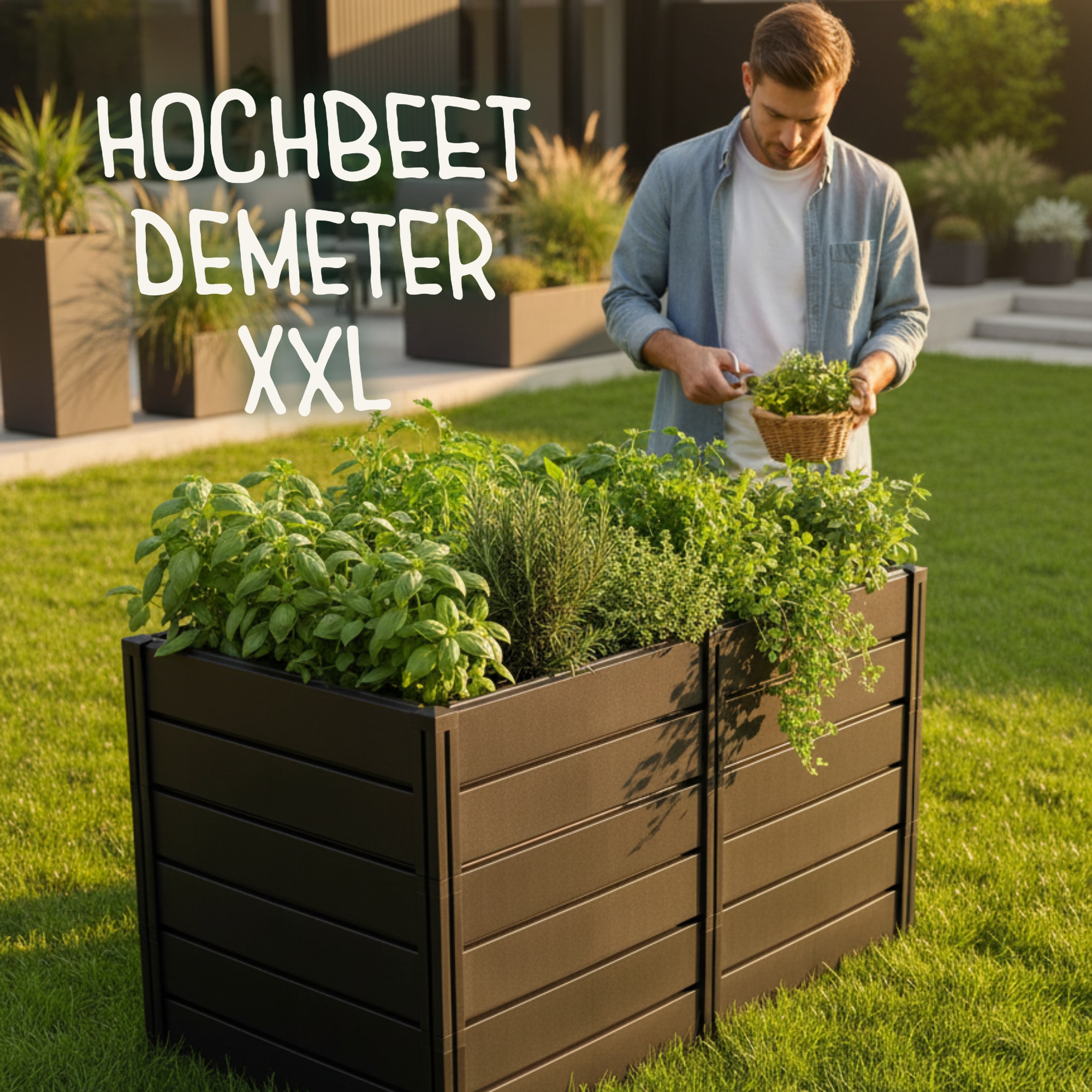 KHW Hochbeet »Demeter XXL« platzsparende Bauweise, erweiterbar, BxTxH: 158x82x92 cm