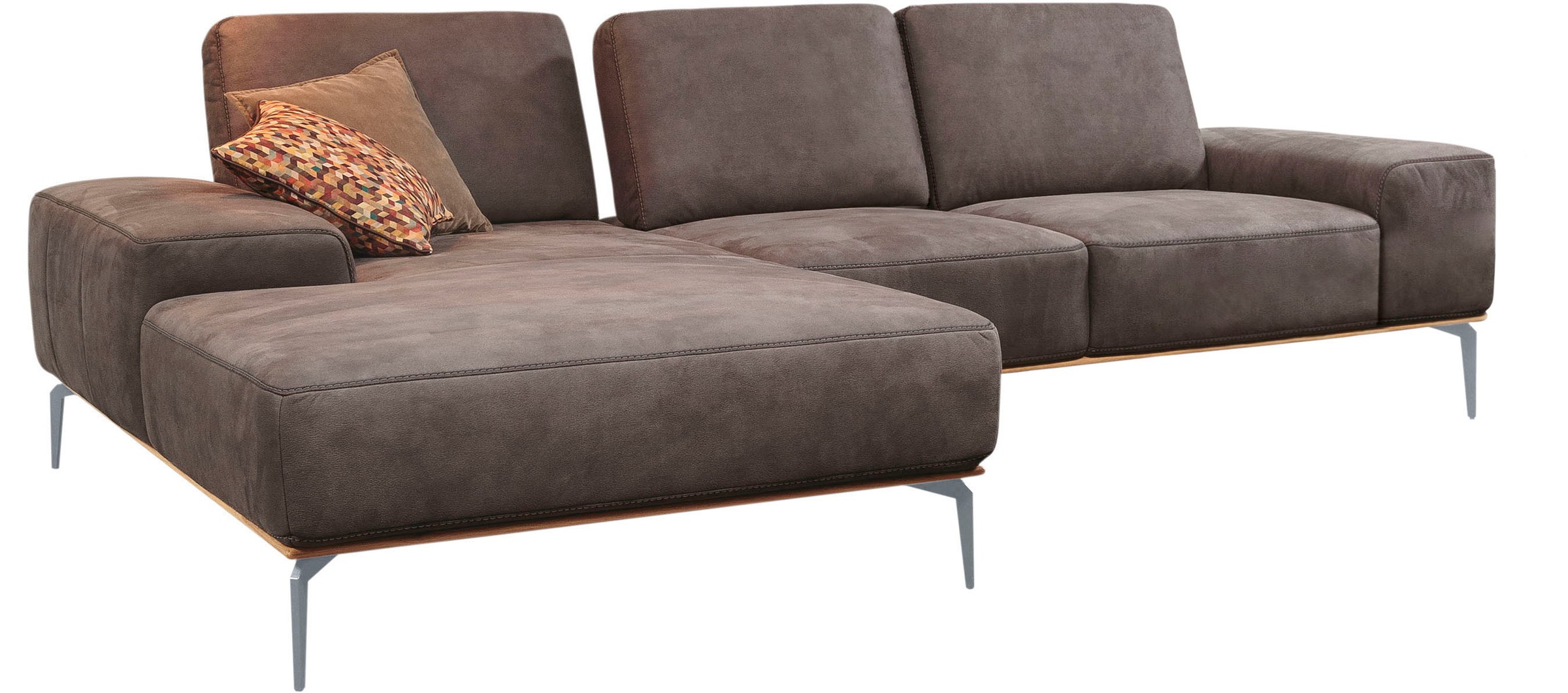 W.SCHILLIG Ecksofa "run", mit elegantem Holzsockel, Füße in Silber matt, Br günstig online kaufen