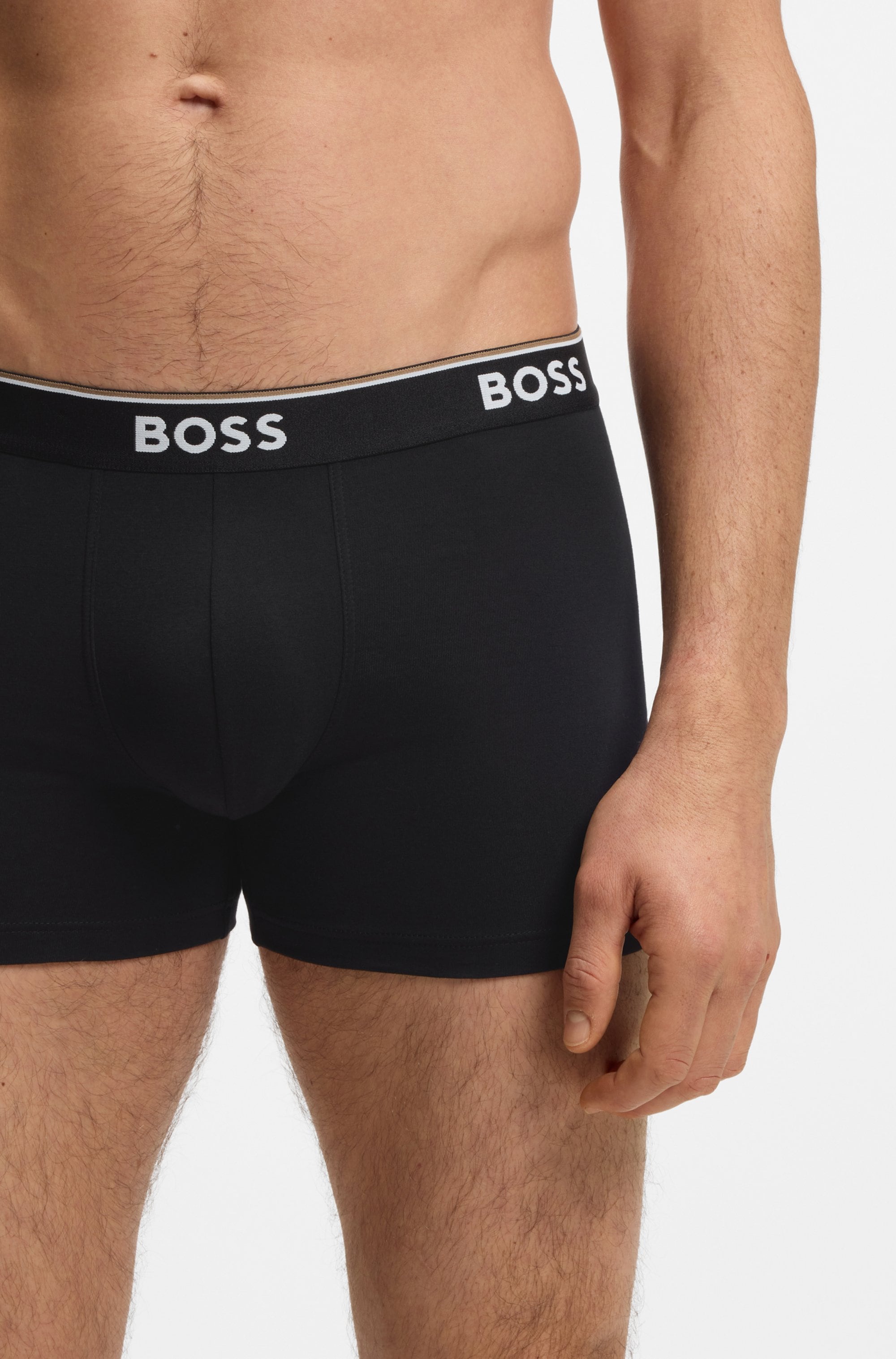 BOSS Langer Boxer »Brief 3 PACK« mit farblich passendem Webbund