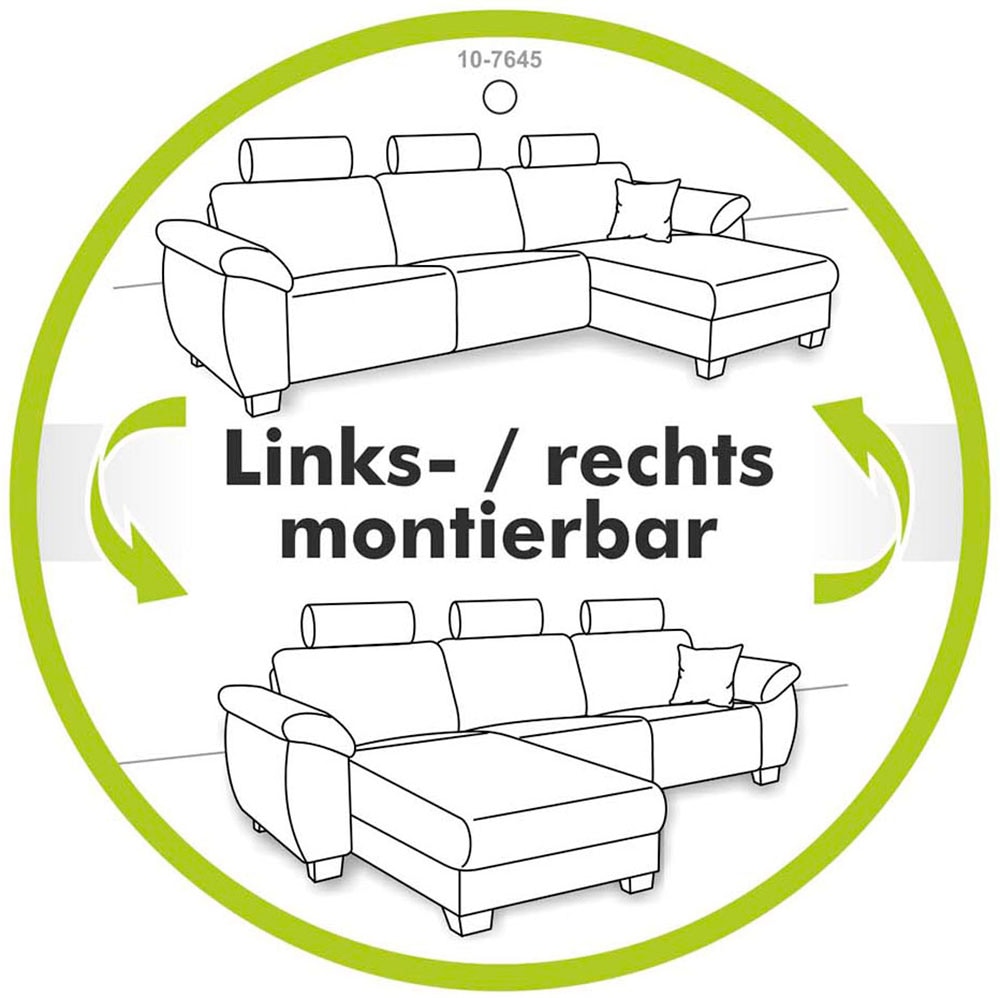 Jockenhöfer Gruppe Ecksofa »Heidelberg L-Form«, inklusive Bettfunktion, Bettkasten, Ottomane links oder rechts