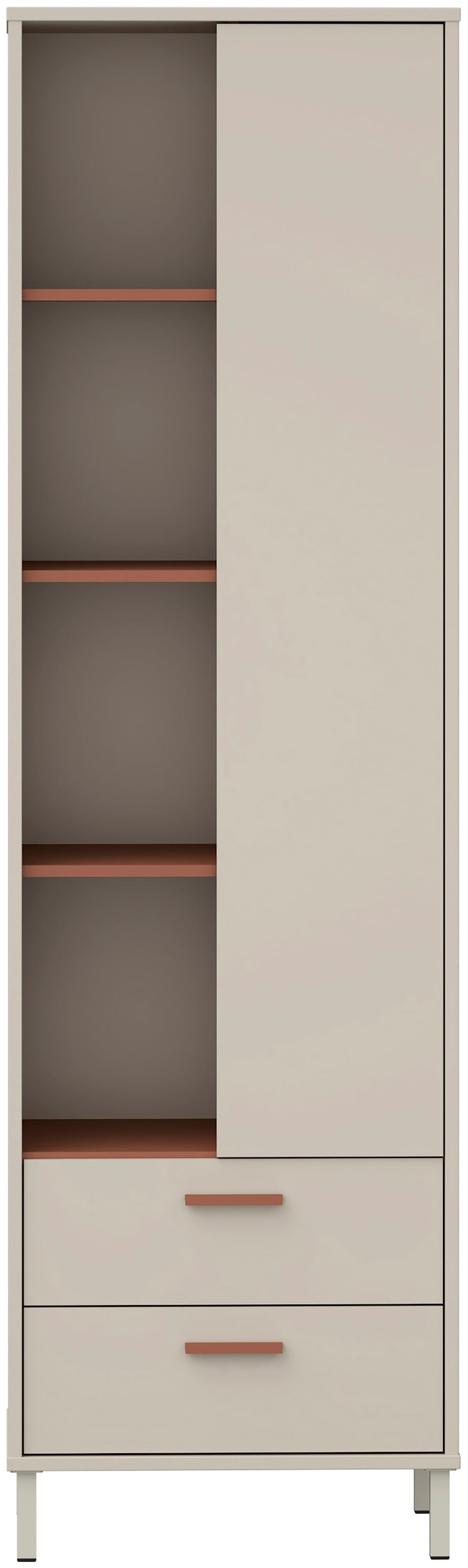 FORTE Mehrzweckregal »Milles« Metallbeine, trendiges Dekor, Vollauszug B/H/T 58,9/201,6/41,5