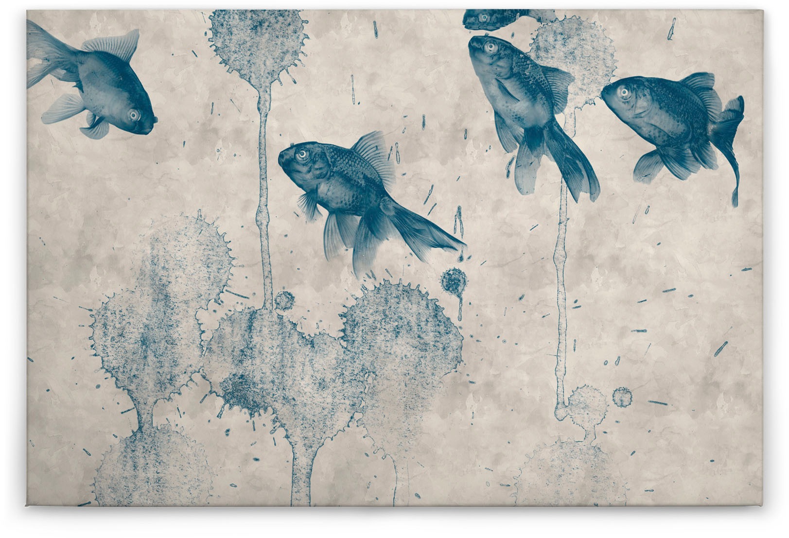 A.S. Création Leinwandbild »pond« Kunst | Tiere 1 Stk. tlg. Keilrahmen Bild Fische Asiatisch Koi Leinwand-Bild Wohnzimmer modern