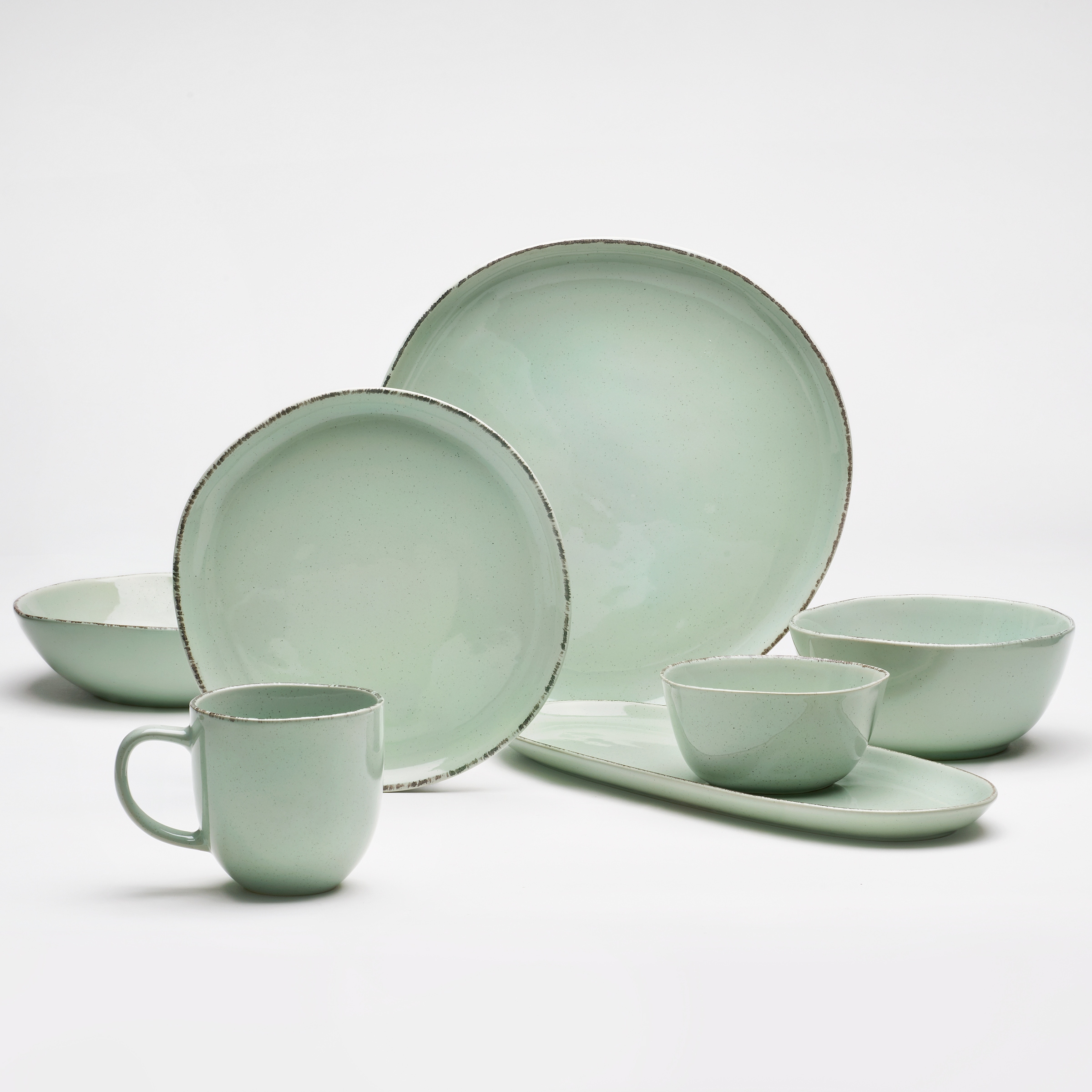 van Well Servierplatte »Platte Urban, 34 x 12,5 cm, 4 Stück«, (Set, 4 tlg.), spülmaschinen- und mikrowellengeeignet