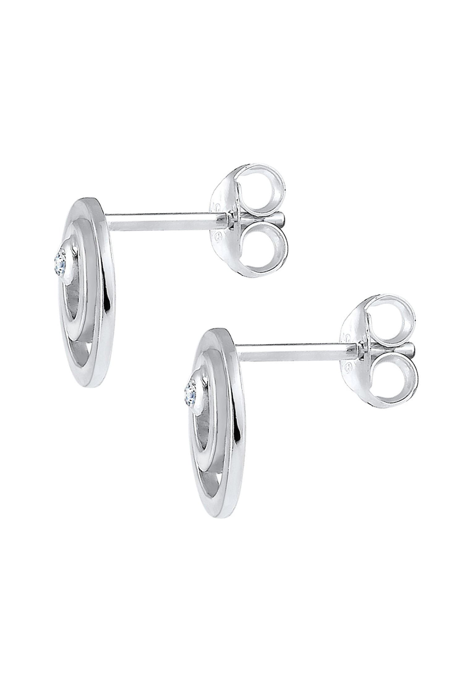 Elli DIAMONDS Paar Ohrstecker »Ohrstecker Kreis Diamant Weiß (0.03ct) 925 Sterling Silber«