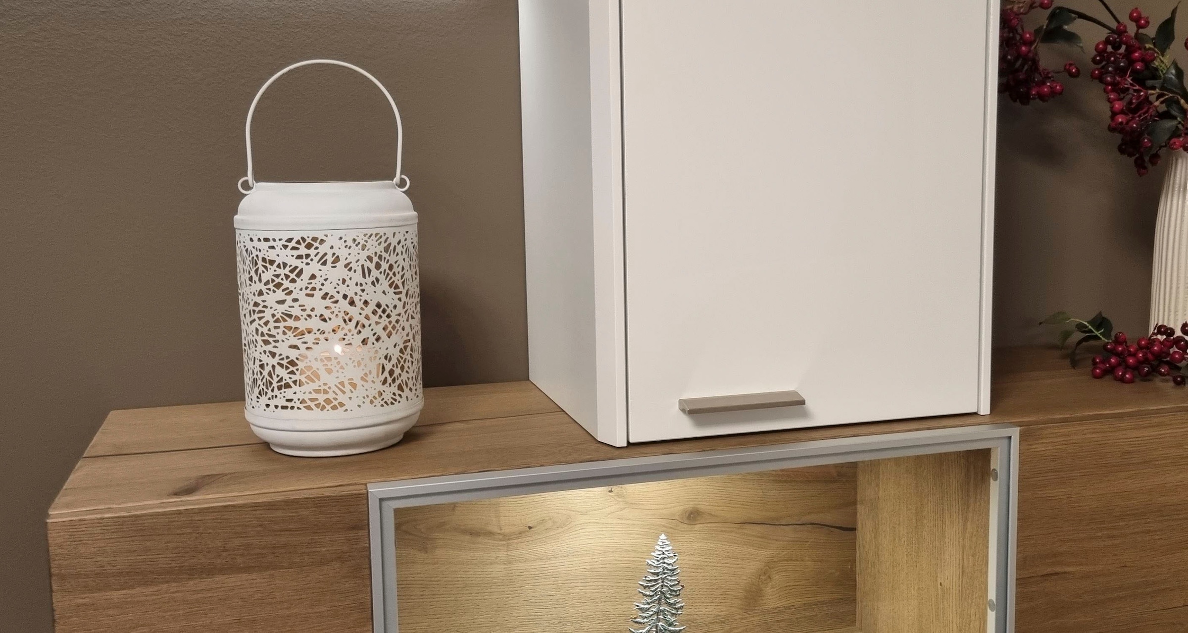 Ambiente Haus Kerzenlaterne »Laterne aus Metall in Weiß - (H) 24 cm«