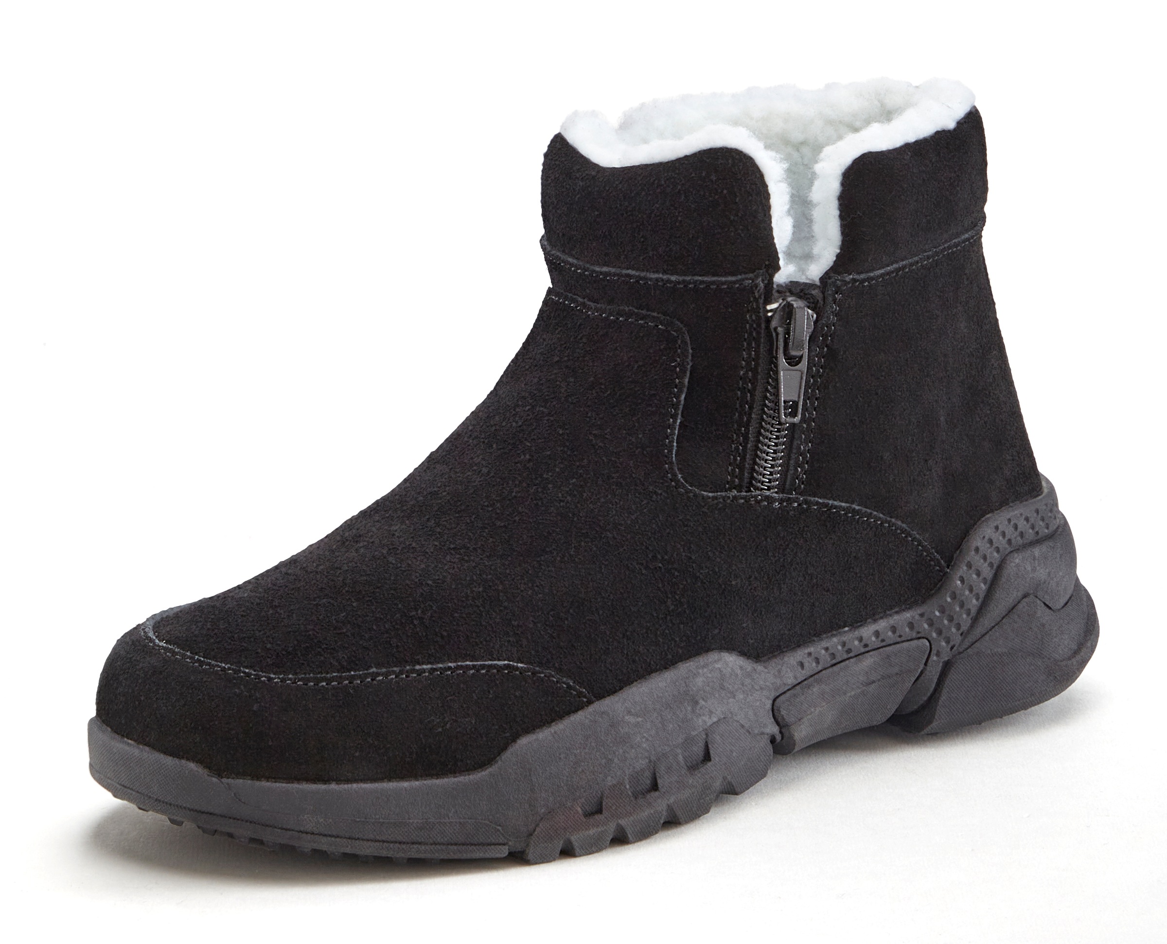 Vivance Stiefelette, aus Veloursleder und mit Warmfutter, Winterstiefel, Stiefel, Boots