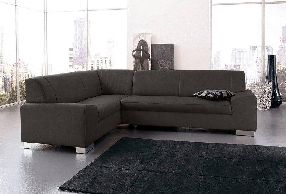 DOMO collection Ecksofa »Alisson, zeitlose Optik, flache Armlehnen, L-Form« günstig online kaufen