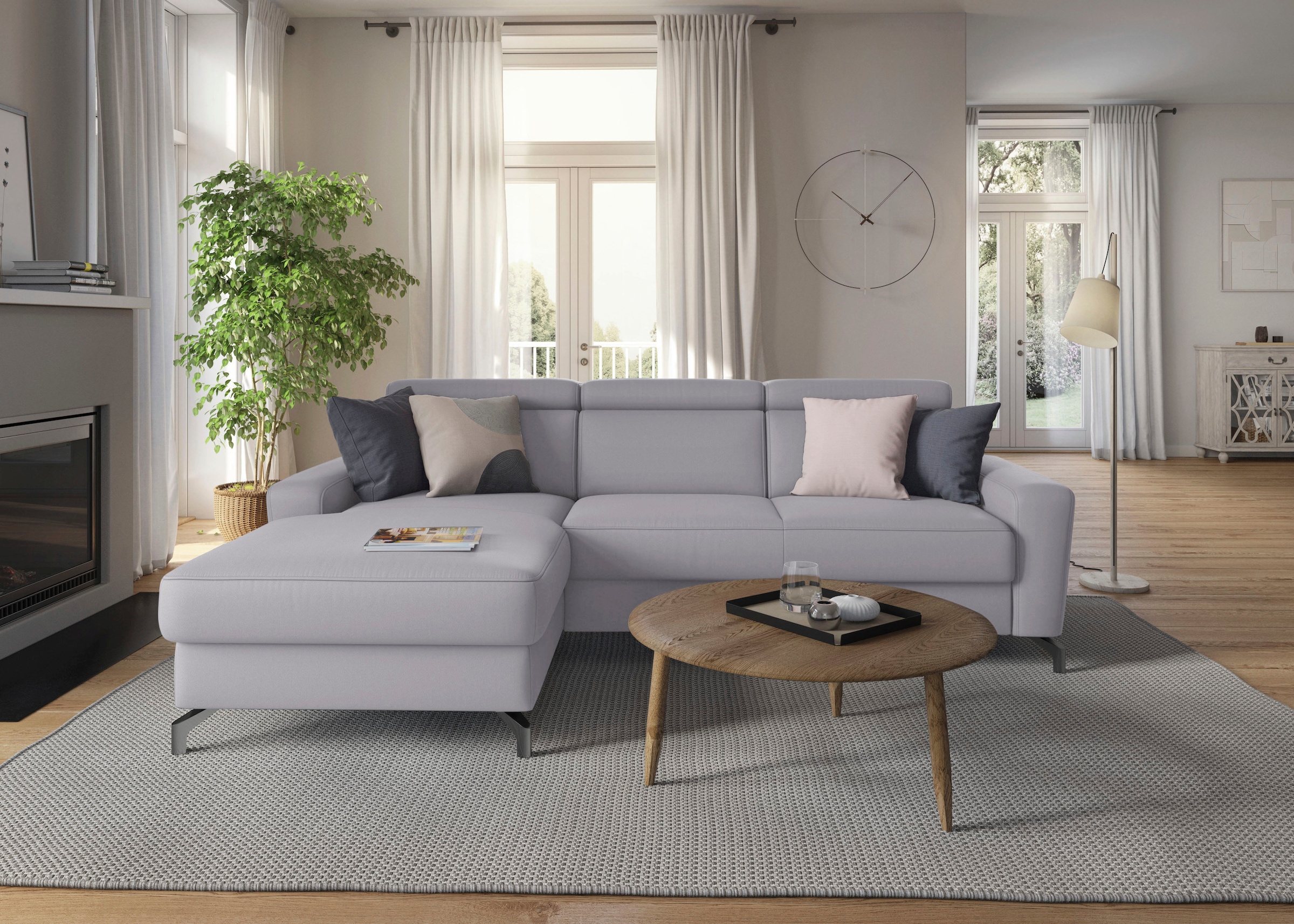 sit&more Ecksofa »Scarlett L-Form«, inklusive Kopfteilverstellung, wahlweise mit Bettfunktion, Bettkasten