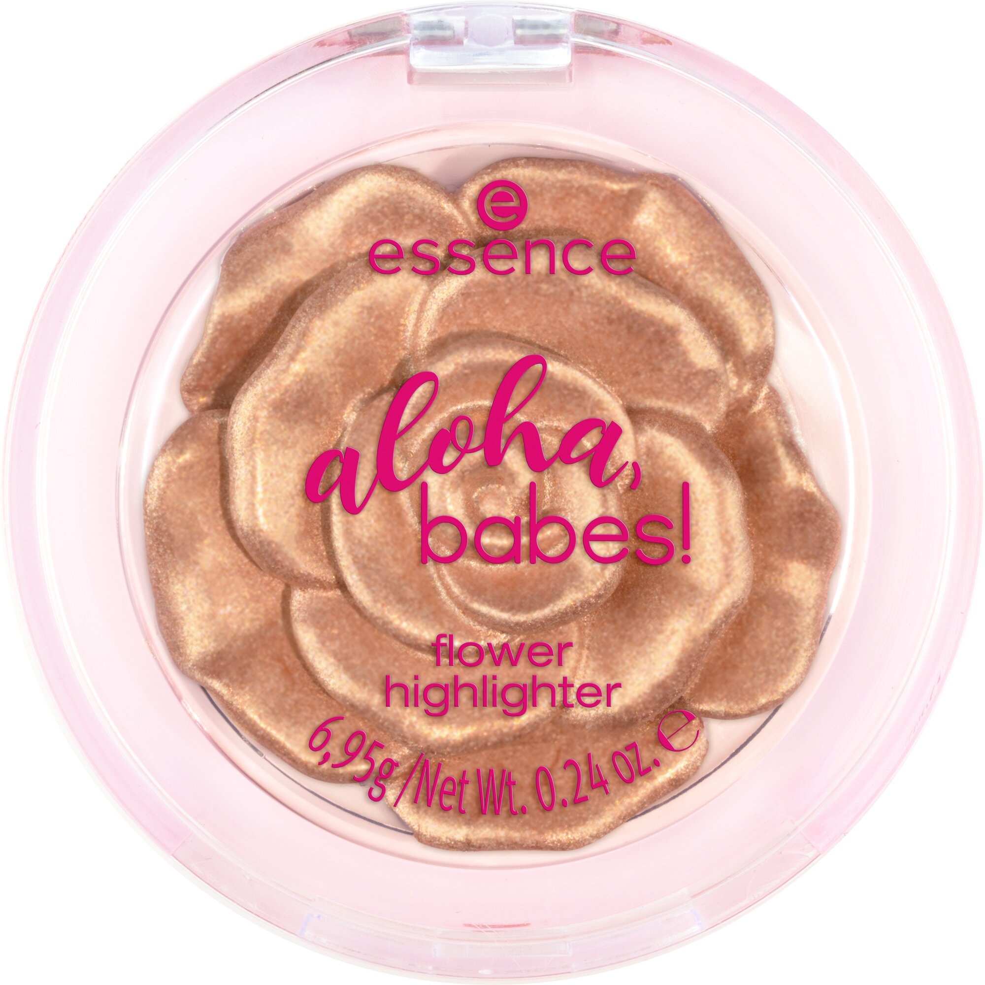 Essence Highlighter »aloha, babes! flower highlighter«, (Set, 4 tlg.), Strahlender Glow mit Roségold-Highlighter für jeden Look.