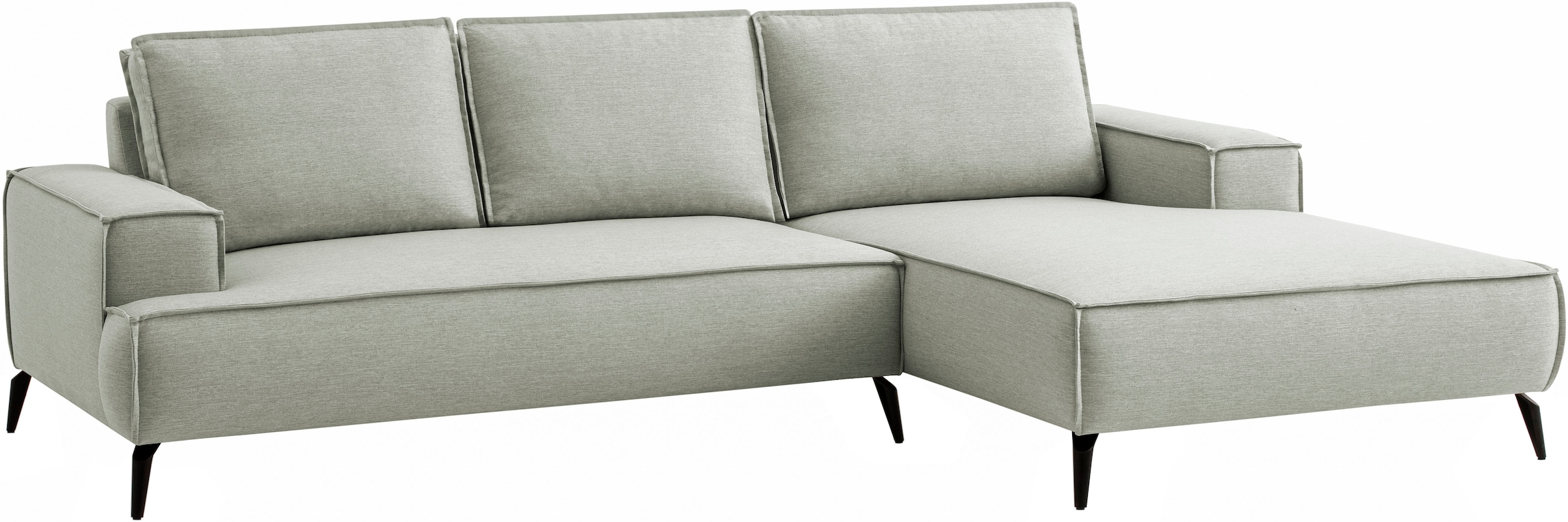 Home affaire Ecksofa »TVINNU, L-Form, 275cm, in Cord und Leinenoptik« wahlweise Recamiere rechts/links, schwarze Füße, bequemer Sitzkomfort