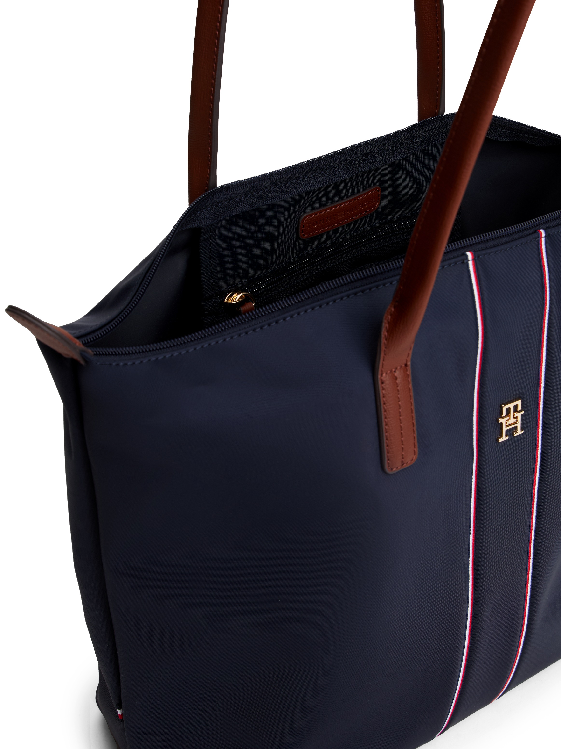 Tommy Hilfiger Tragetasche »POPETTE TOTE CORP« Damen Handtasche, Schultertasche, Shopper mit Kontrastbesätzen