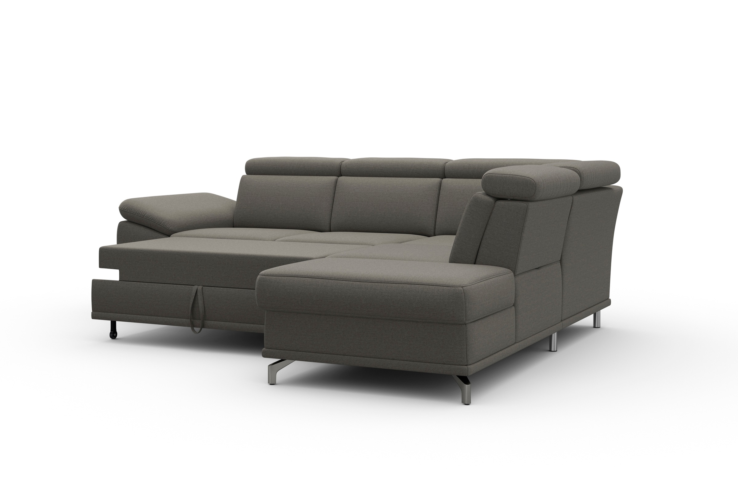 sit&more Ecksofa »Cabrio L-Form, mit Sitztiefenverstellung, Arm- und Kopfteilverstellung«, 3 Nierenkissen, Federkern, optional Bettfunktion und Stauraum
