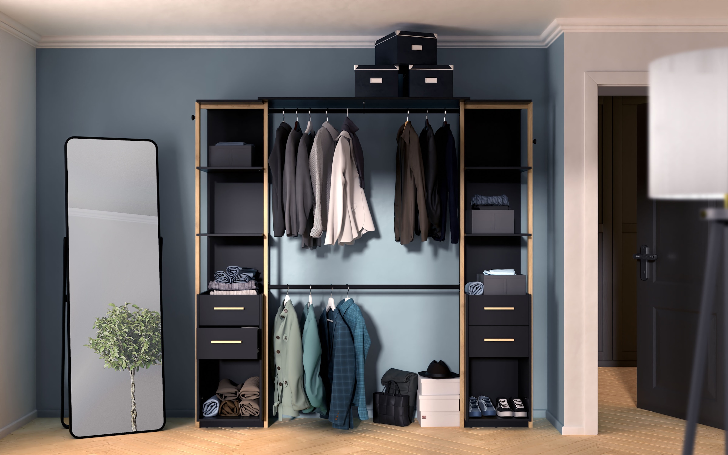 Demeyere GROUP Kleiderschrank »MOON Schrank Organizer«, Schrank organizer mit Aufbewahrungsflächen