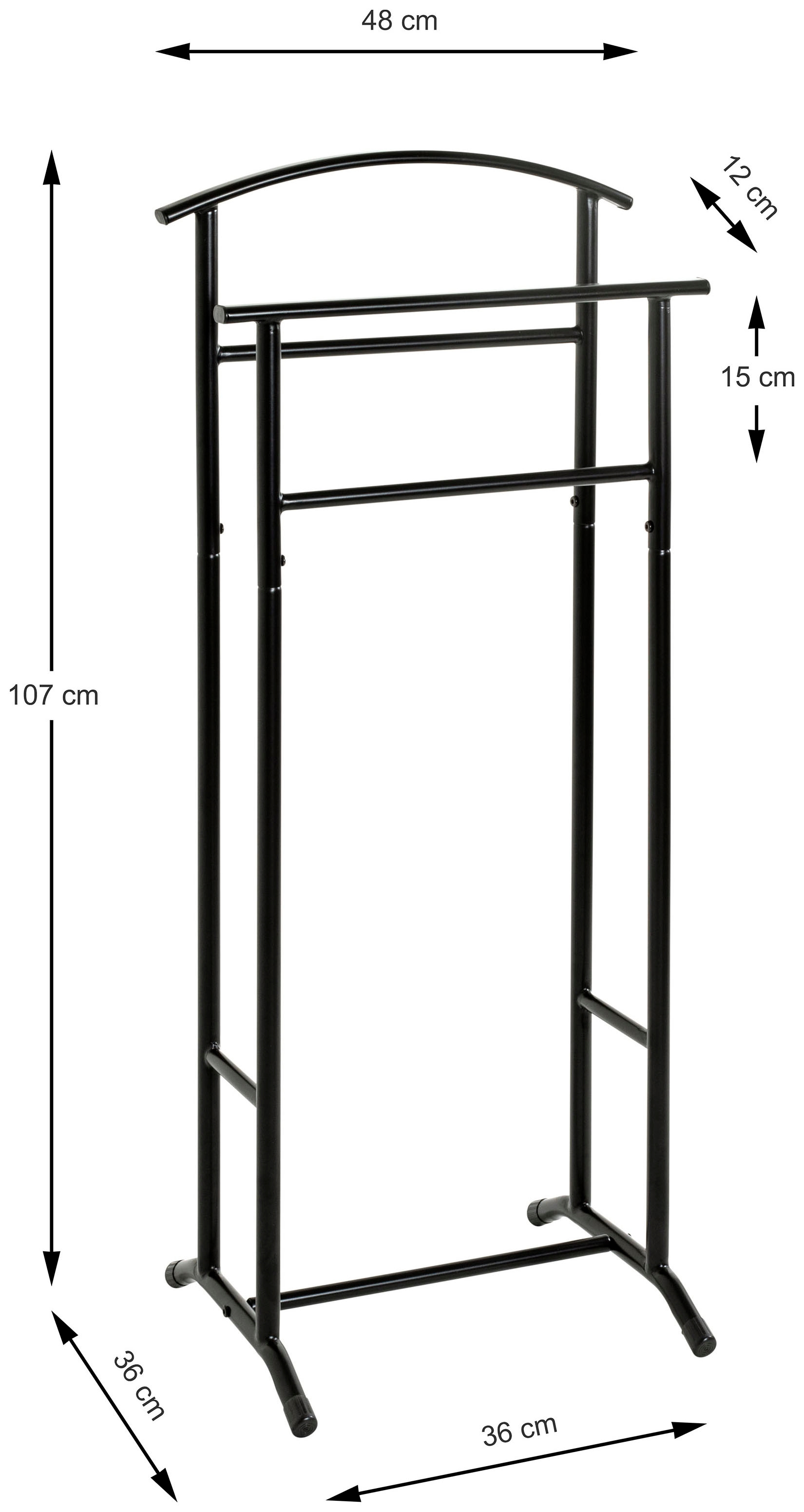 HAKU Herrendiener »Anzugständer, Dressboy, Kleiderboy, Kleiderbutler, Stiller Diener« Freiform - aus Metall -B/T/H 48/36/107 cm