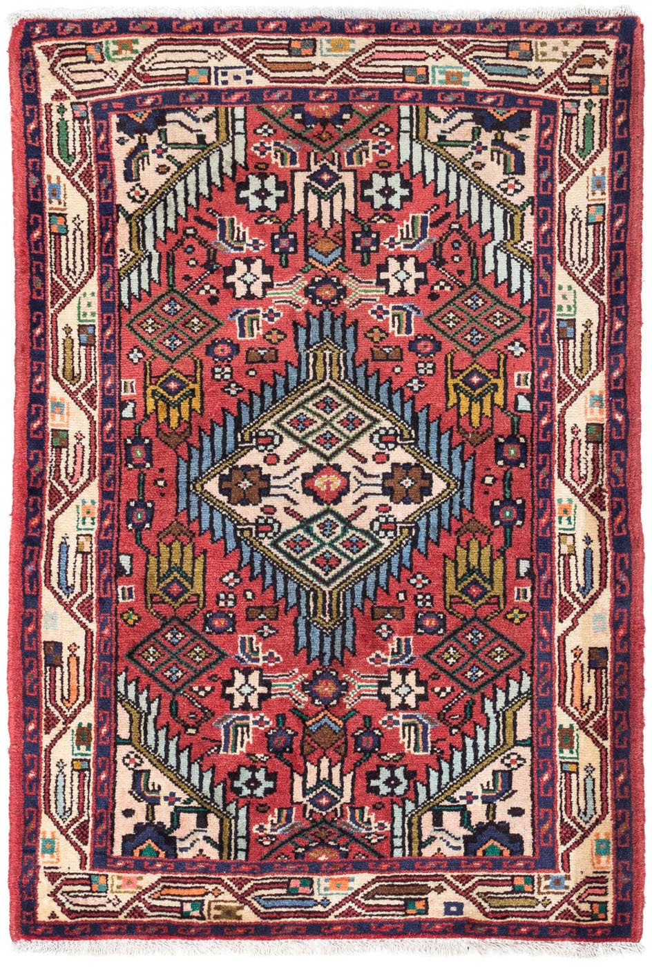 morgenland Wollteppich »Hosseinabad Blumenmuster Rosso chiaro 123 x 78 cm«, günstig online kaufen