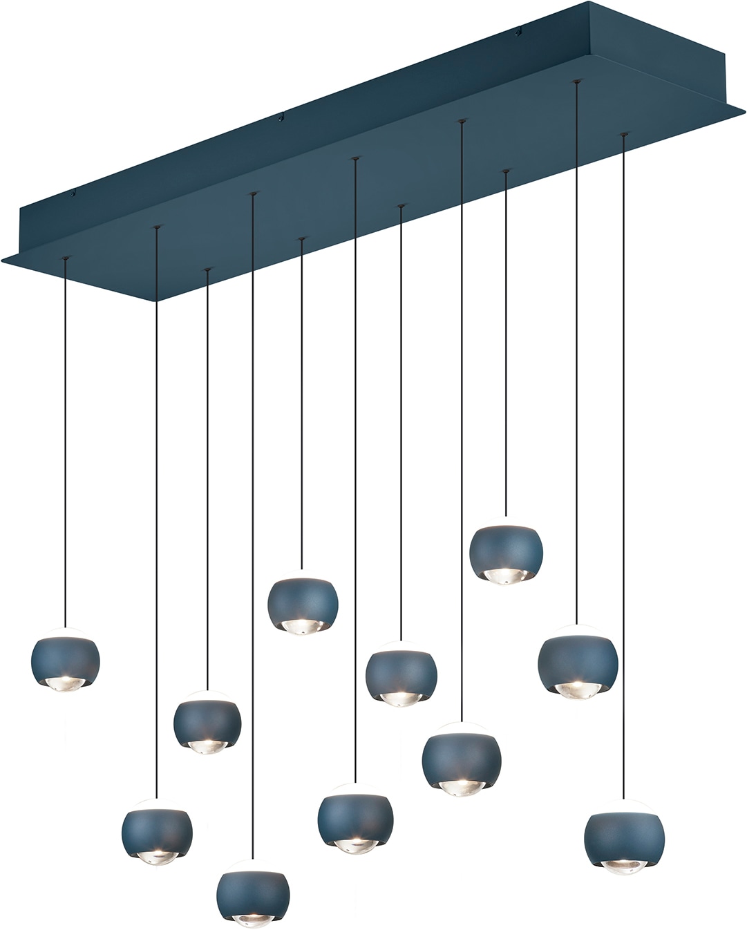 Musterring LED Pendelleuchte »CANNON, 11-flammige LED Hängelampe 5W 500Lumen 2300-4000K CCT« LED-Board 1 Stk. Farbwechsler | warmweiß - kaltweiß mit Fernbedienung, stufenlos höhenverstellbar max 195cm dimmbar Memory