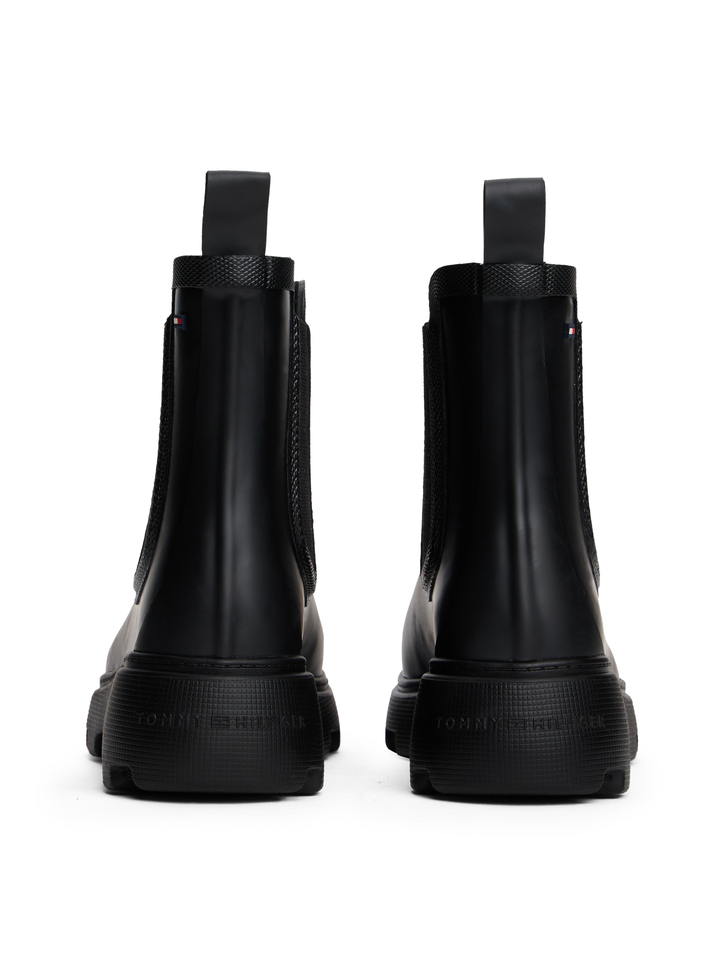Tommy Hilfiger Chelseaboots »FLAG ANKLE RAINBOOT WARM LINING«, Blockabsatz, Rainboots, Stiefelette mit Flaggen-Stickerei
