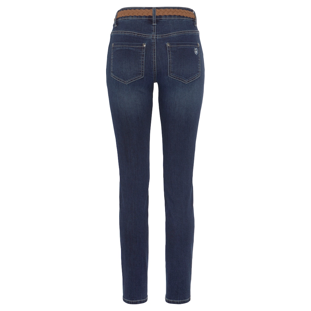 DELMAO Slim-fit-Jeans, (Set, 2 tlg., mit Gürtel)