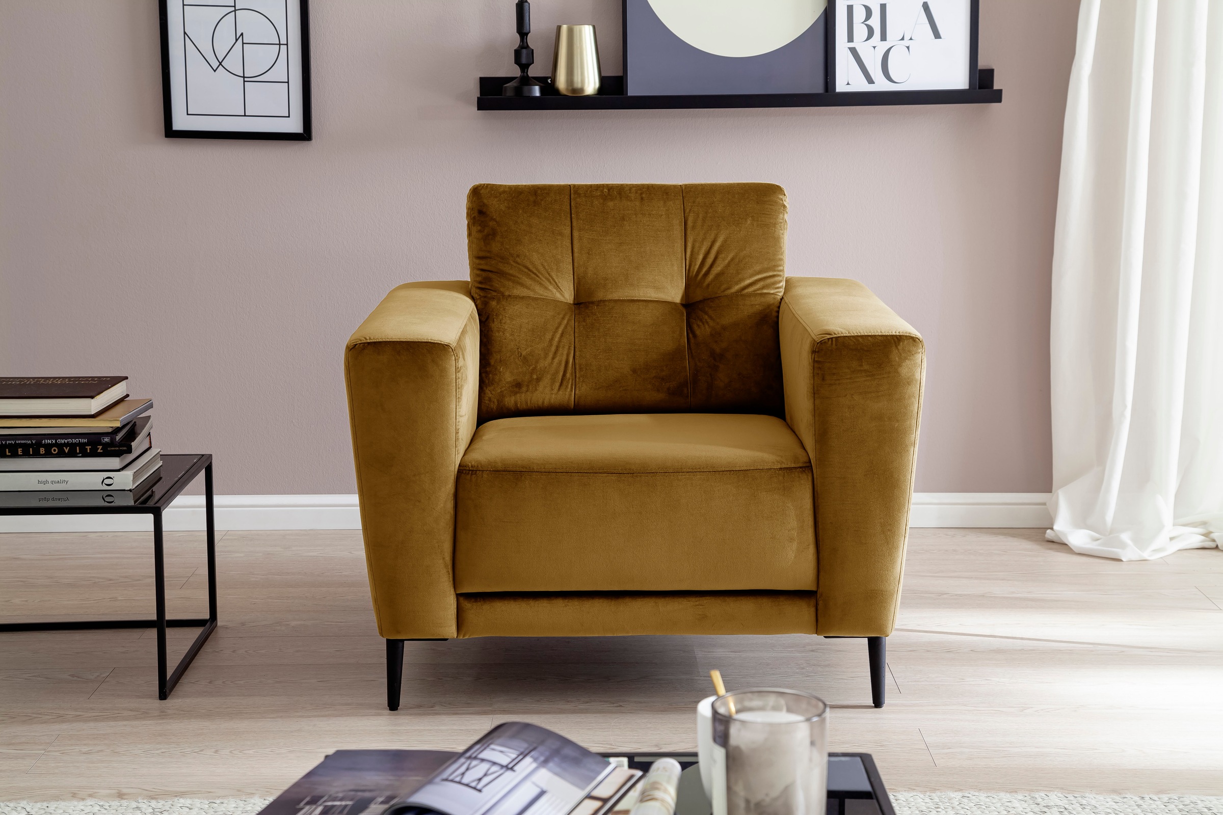 Trends by HG Sessel »Barcelona« mit Metallfuss, frei im Raum stellbar