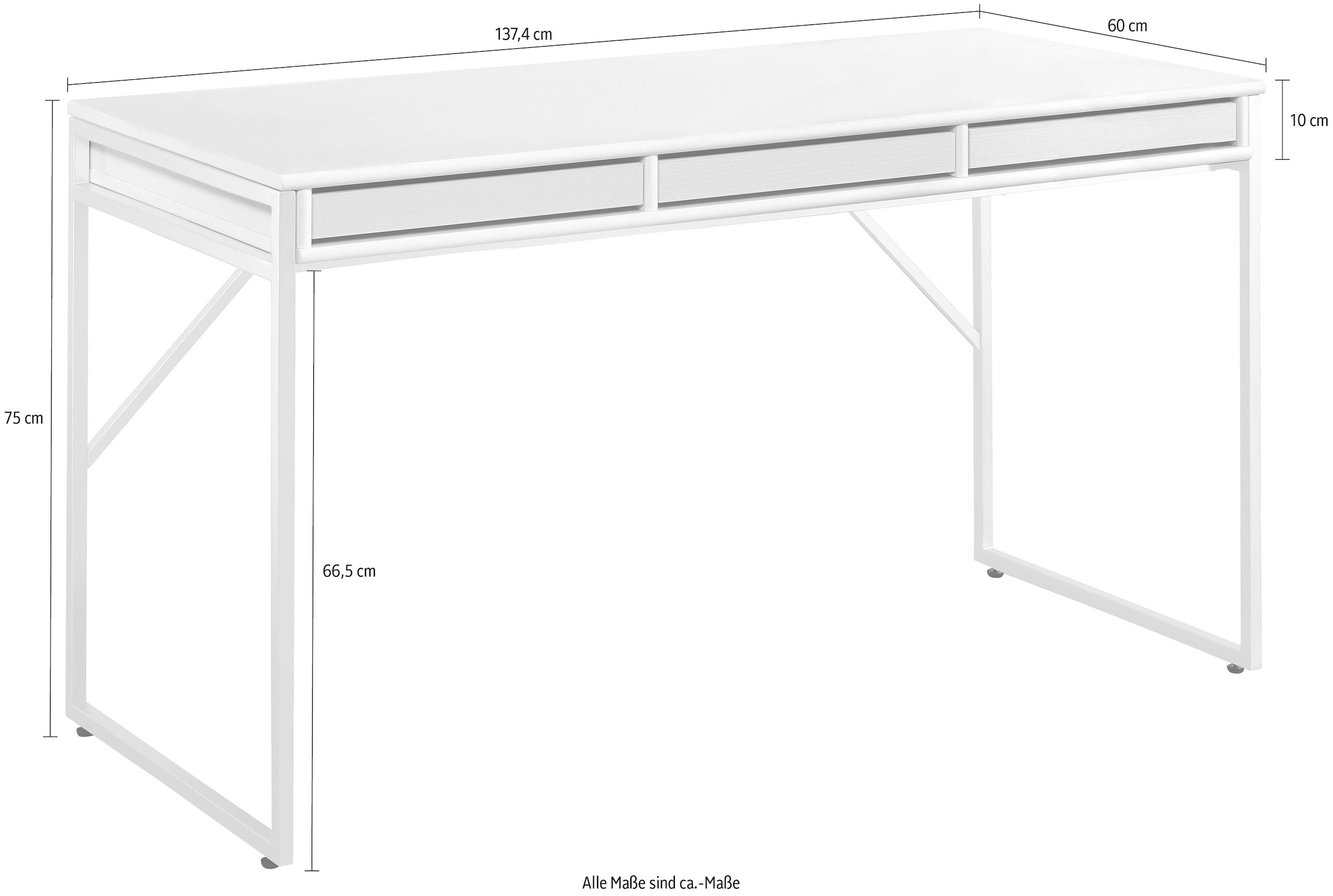 Hammel Furniture Schreibtisch »Mistral Bürotisch, Arbeitstisch, Tisch, Computertisch«, mit Gestell, B: 137,4 cm, Designmöbel