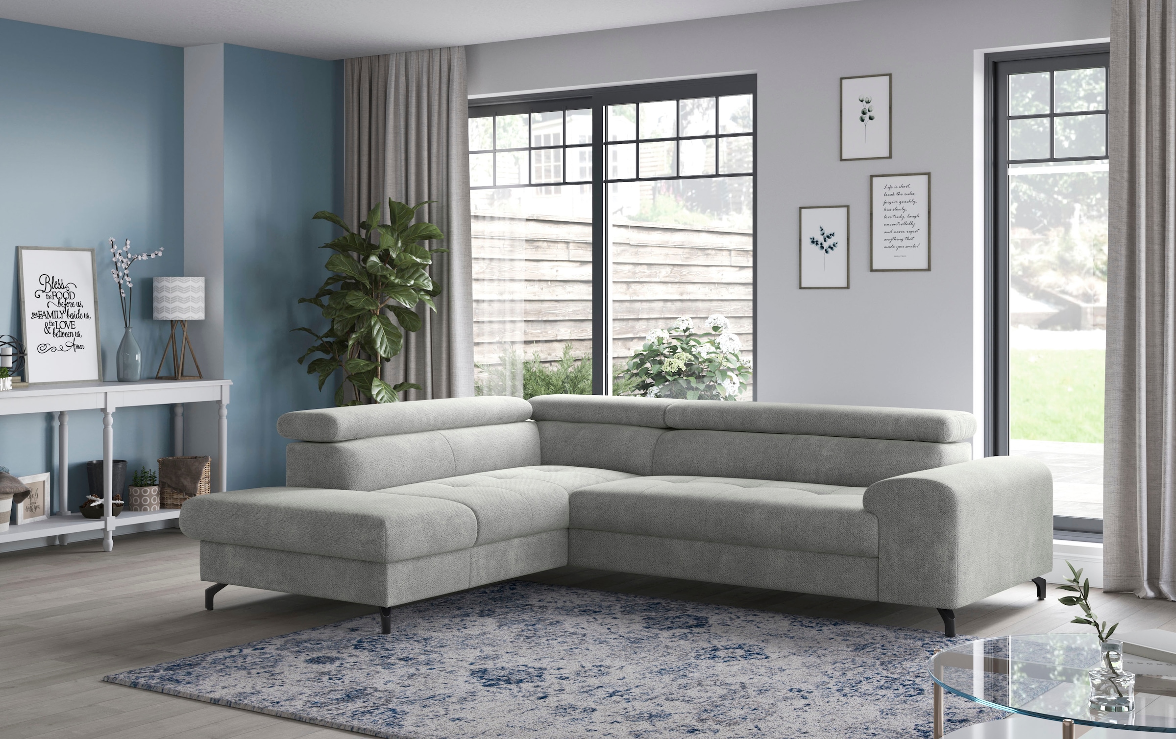 COTTA Ecksofa »Aura L-Form«, mit Schlaffunktion, Bettkasten und Kopfteilver günstig online kaufen