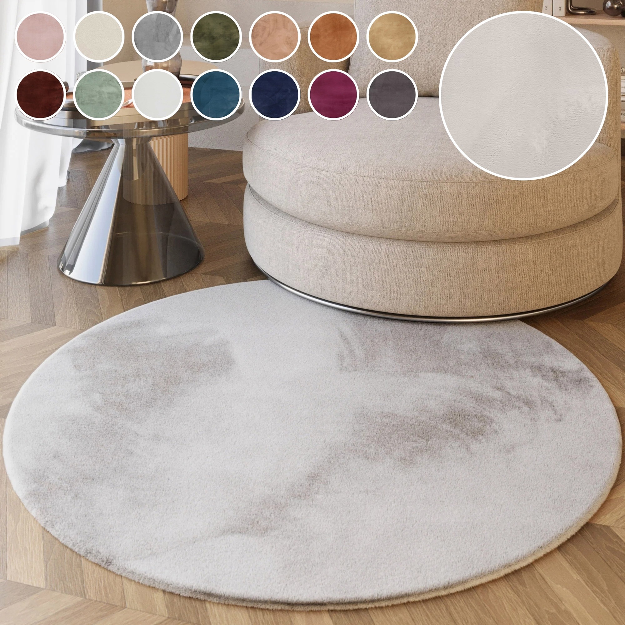 Esprit Hochflor-Teppich »Alice ESP-4377 Kunstfell«, rund, 25 mm Höhe, Kanin günstig online kaufen