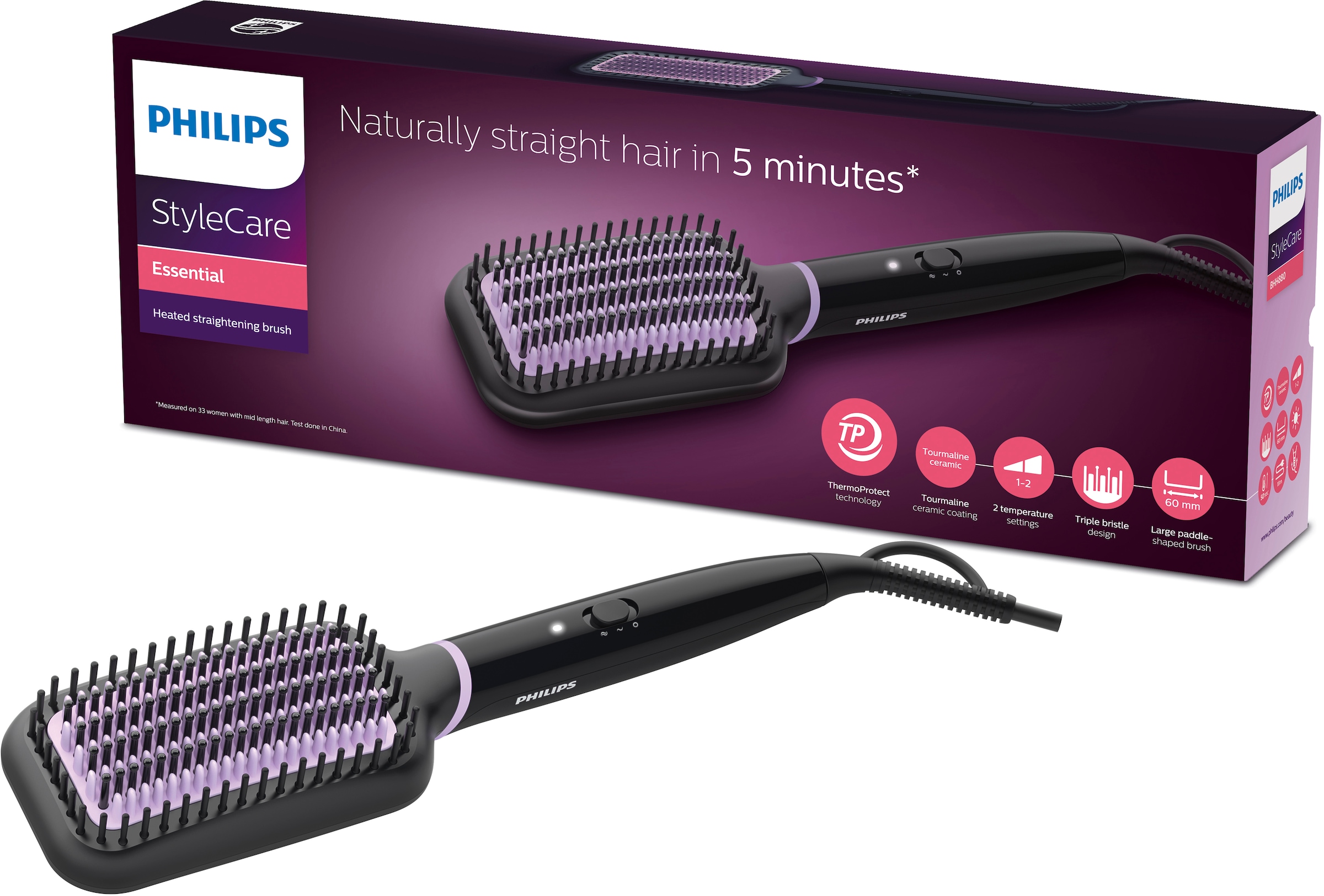 Naturborsten«, 7 Ionen-Technologie und Elektrohaarbürste online »Satin Technologie Bürste Hair Braun mit bei IONTEC
