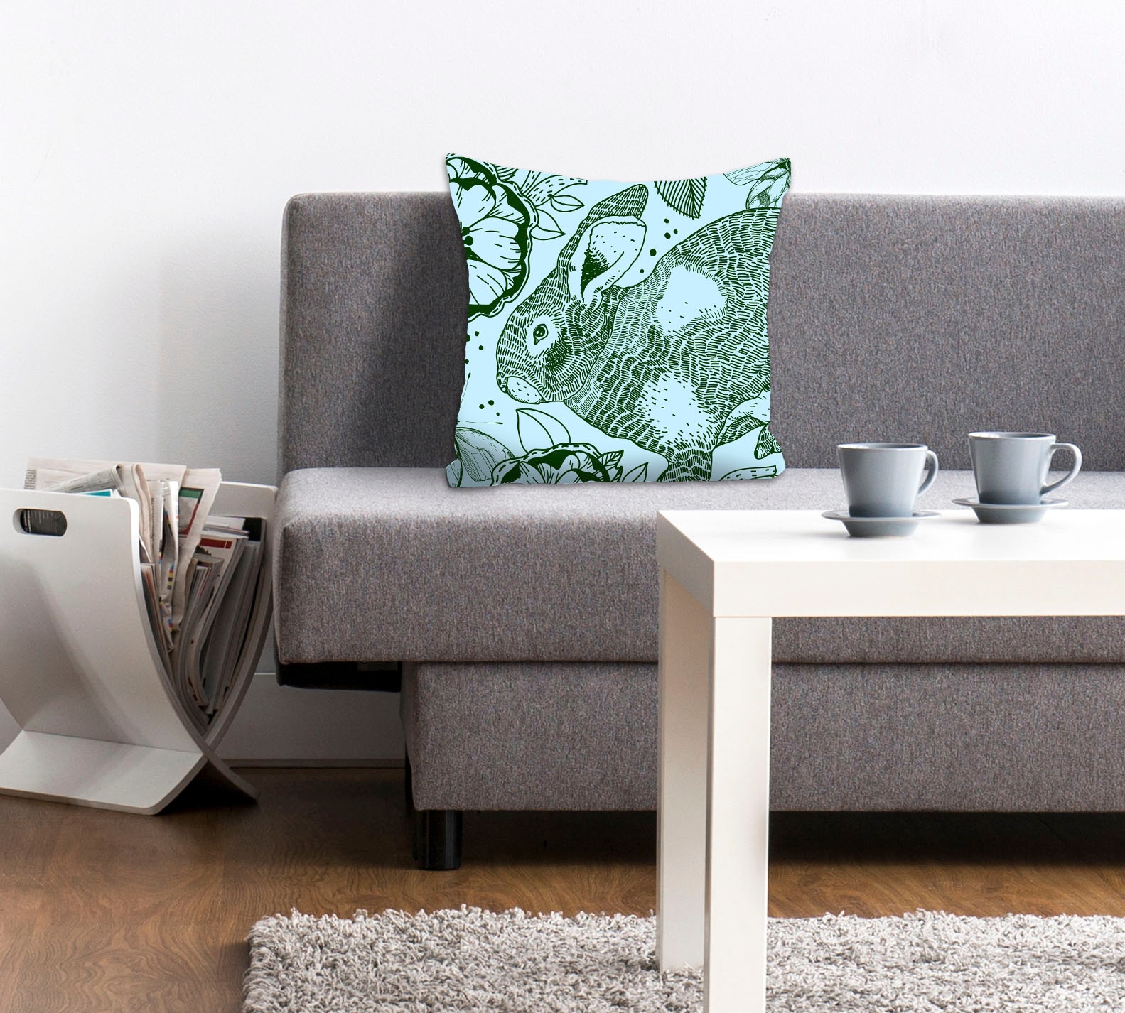 queence Dekokissen »Héloïse« mit einem grünen Hasen günstig online kaufen