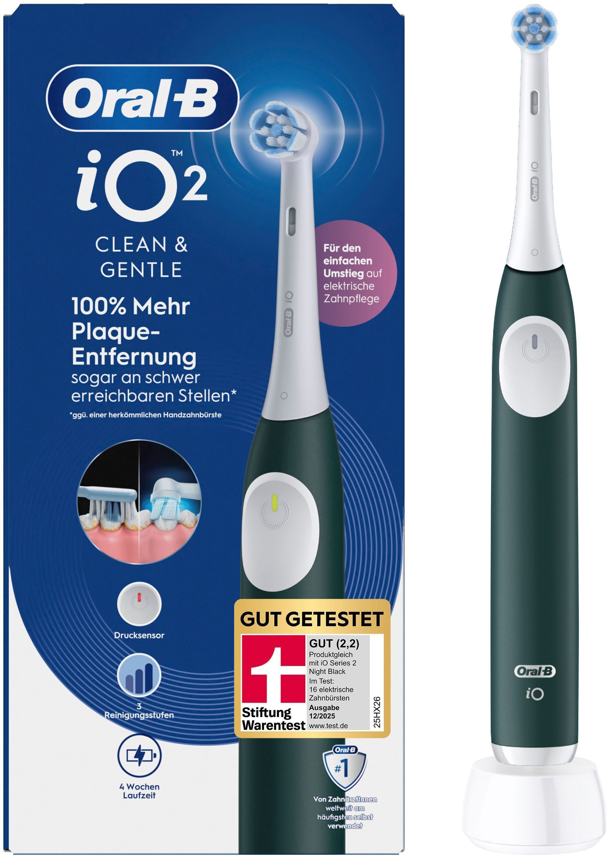 Oral-B Elektrische Zahnbürste »Oral-B iO Series 2« 1 Stk. Aufsteckbürsten für die sanfte Reinigung