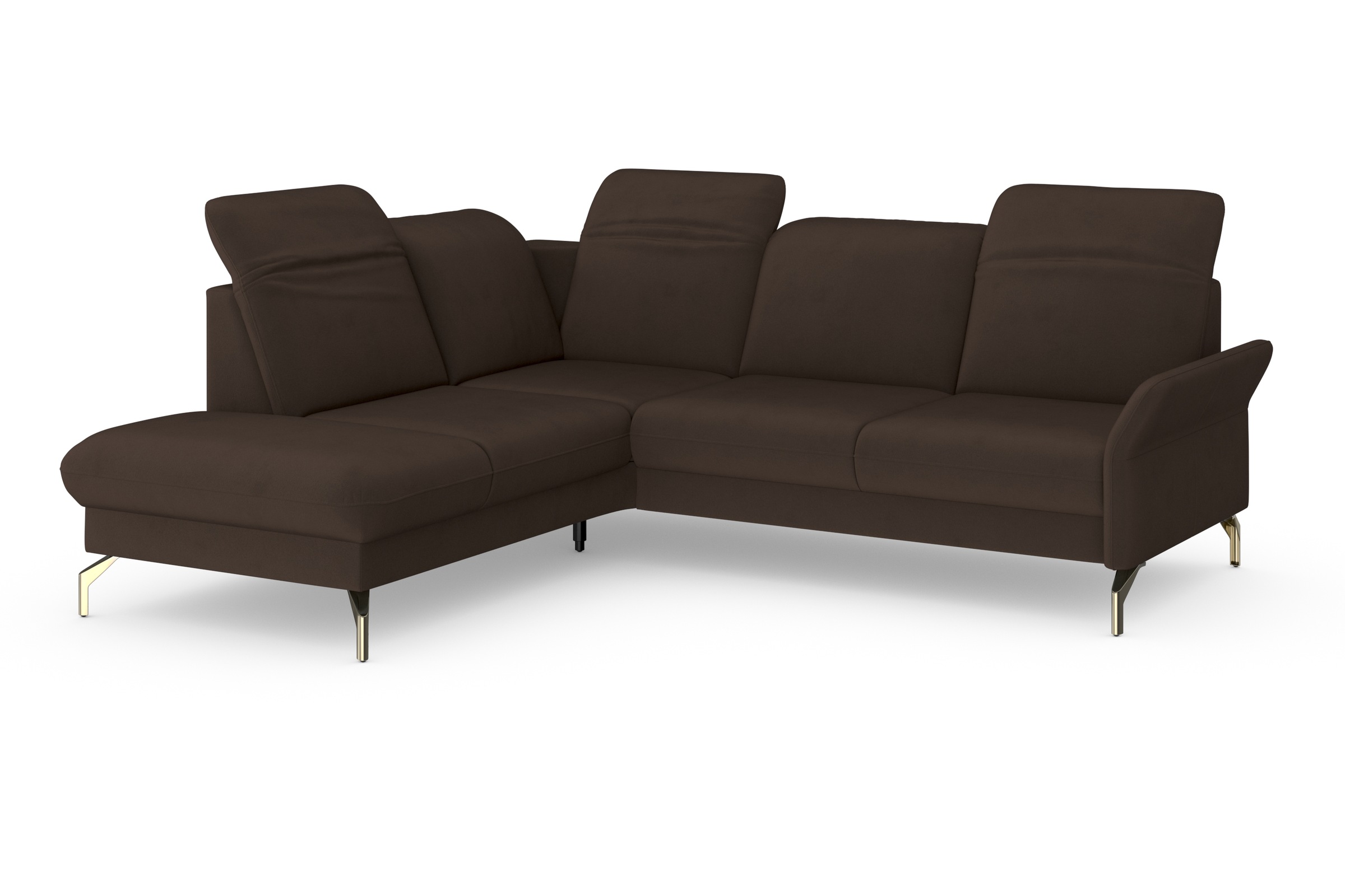 sit&more Ecksofa »Fashion L-Form«, wahlweise mit Kopfteilverstellung, Vorziehsitz, motorisch, Nickelfüße