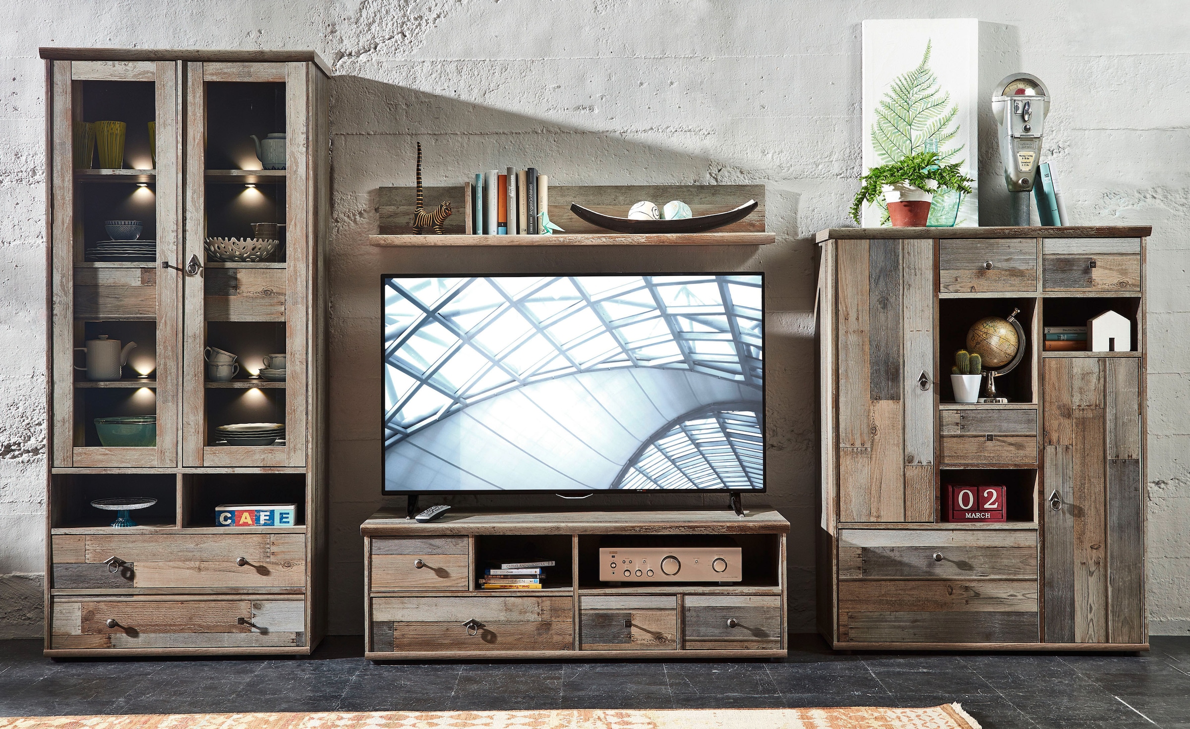 Innostyle Wohnwand »BONANZA«, (4 St.), inkl. LED-Beleuchtung