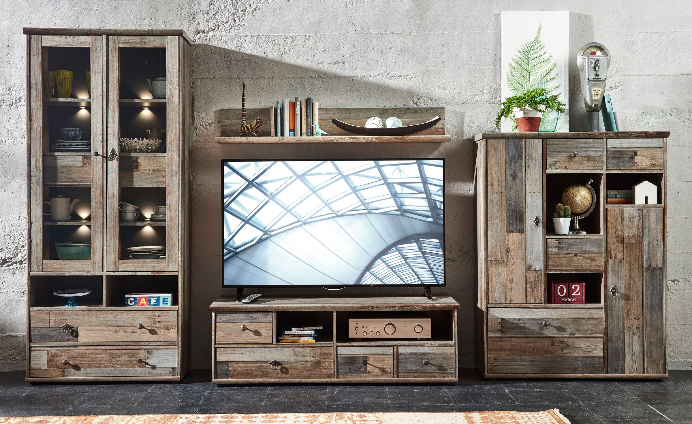 Innostyle Wohnwand "BONANZA" 4 tlg. inkl. LED-Beleuchtung günstig online kaufen