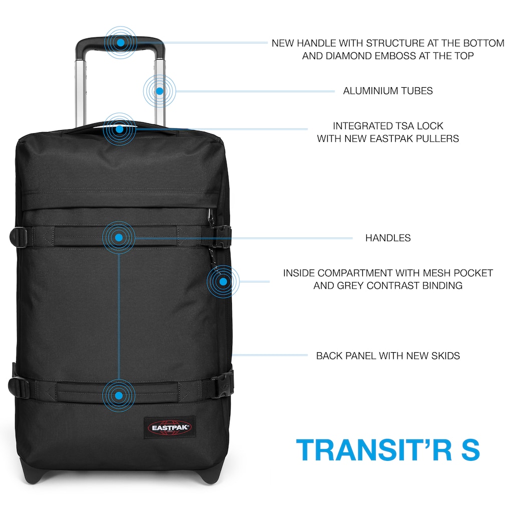 Eastpak Weichgepäck-Trolley »TRANSIT'R S«, 2 Rollen