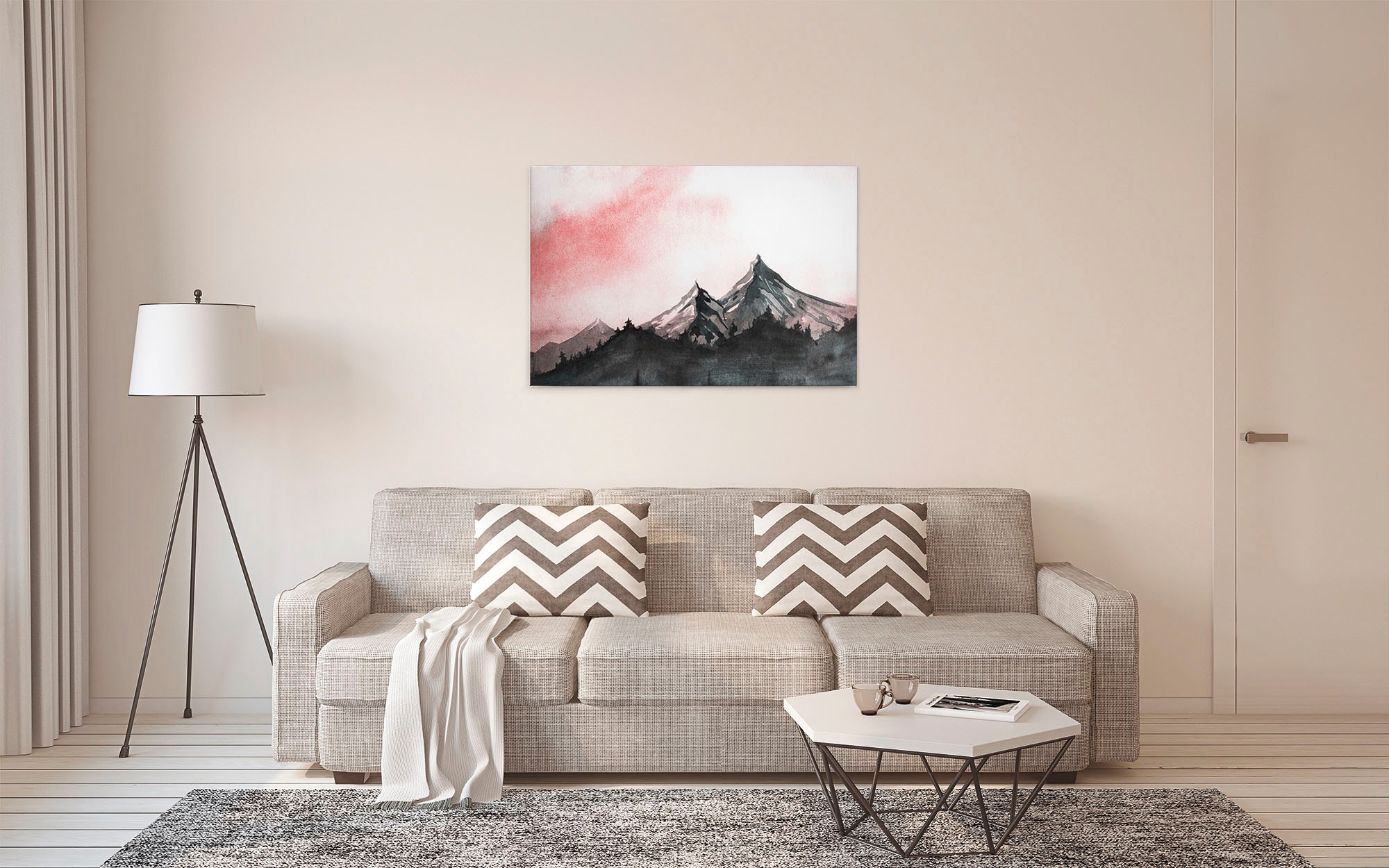 A.S. Création Leinwandbild »Mountain Paint«, Kunst-Wald-Kinder, (1 St.), Berg Bild Landschaft Keilrahmen Leinwand-Bild Wohnzimmer modern Kinder