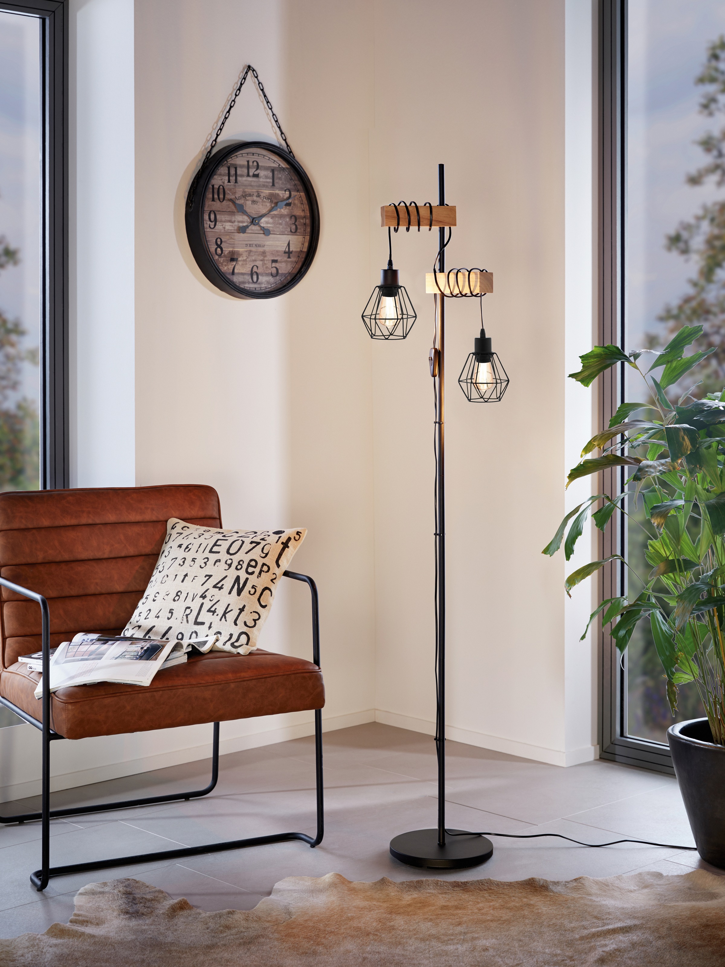EGLO Stehlampe »TOWNSHEND 5«, 2 flammig, Leuchtmittel E27   ohne Leuchtmitt günstig online kaufen