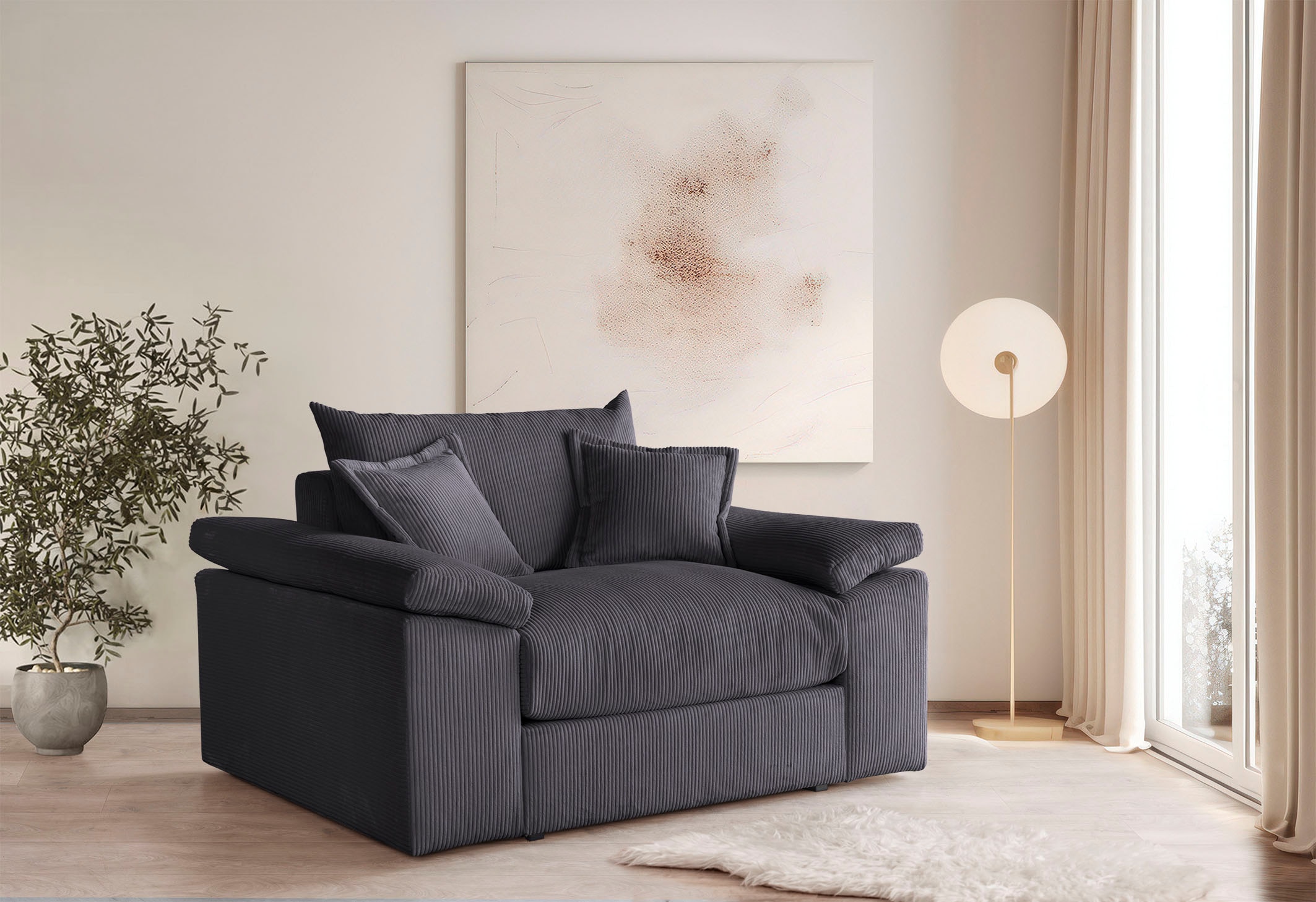 Home affaire XXL-Sessel "Soft&Cosy", in Cord, inklusive Kissen günstig online kaufen