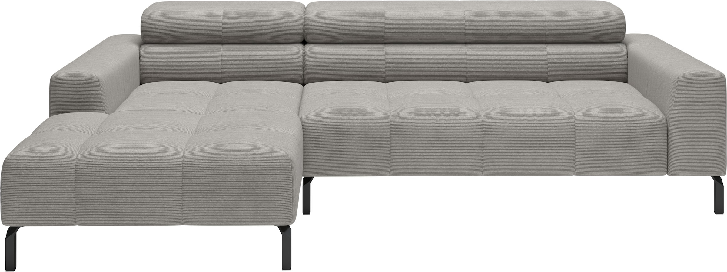 Home affaire Ecksofa »Claya, 258 cm breit, L-Form, Kopfteilverstellung« Moderne Steppung, weicher Polsteraufbau & saugroboterfreundliche Höhe