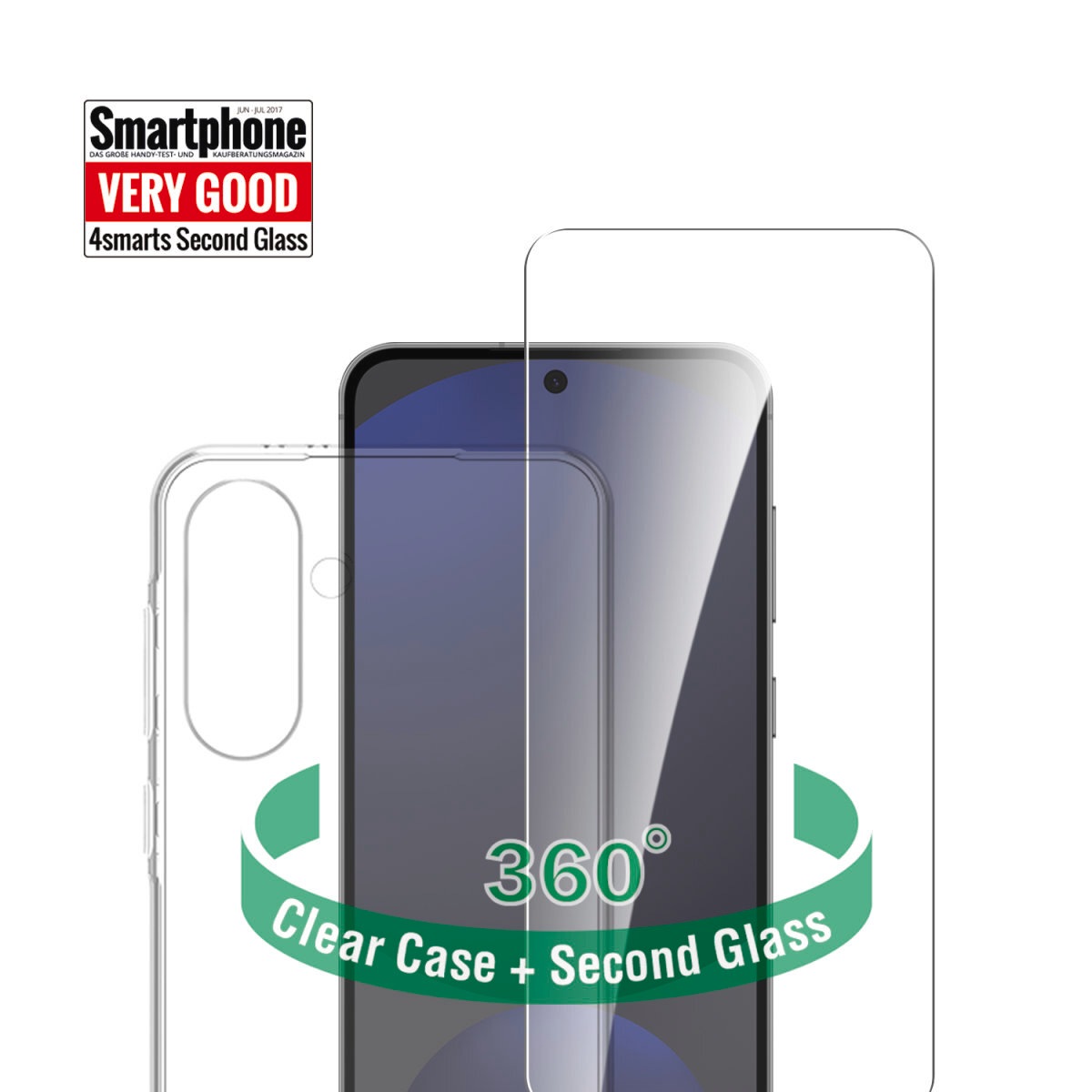 4smarts Handyhülle »360° Protection Set für Samsung Galaxy A36«, Backcover, Schutzhülle, Handyschutzhülle, Case, Schutzcase, stoßfest