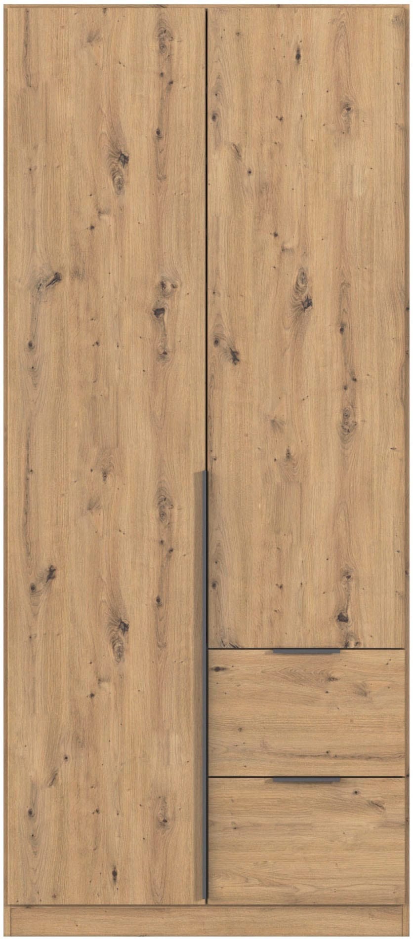 rauch Drehtürenschrank »Kleiderschrank Schrank Garderobe AGORDO mit Dekor- oder Hochglanzfront«, (in zwei Griff-Farben mit Dekor- oder Hochglanzfront), mit Außenschubkästen, in 6 Breiten und 2 Höhen MADE IN GERMANY
