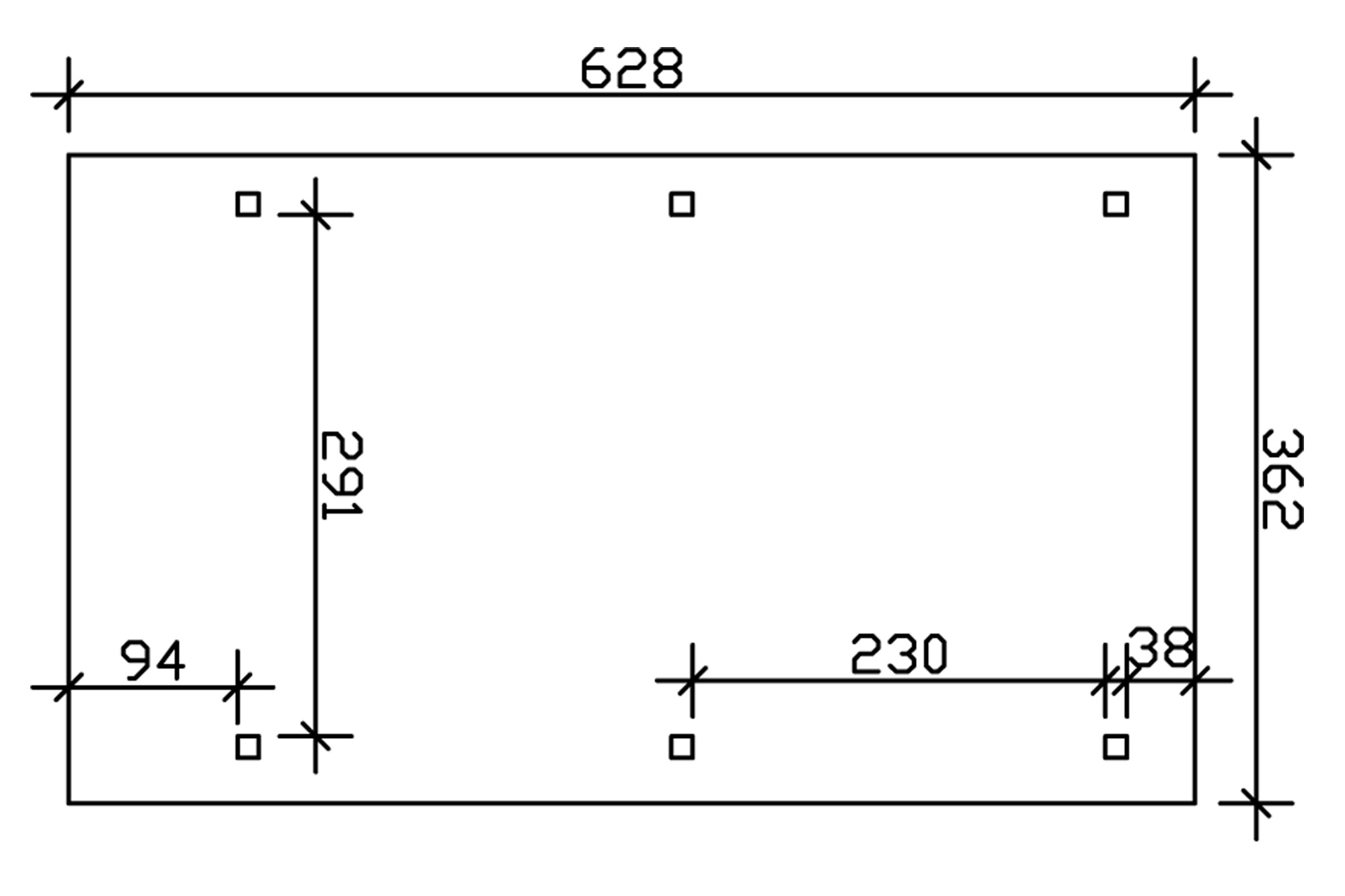 Skanholz Einzelcarport »Wendland«, Holz, 291 cm, Anthrazit, schwarze Blende