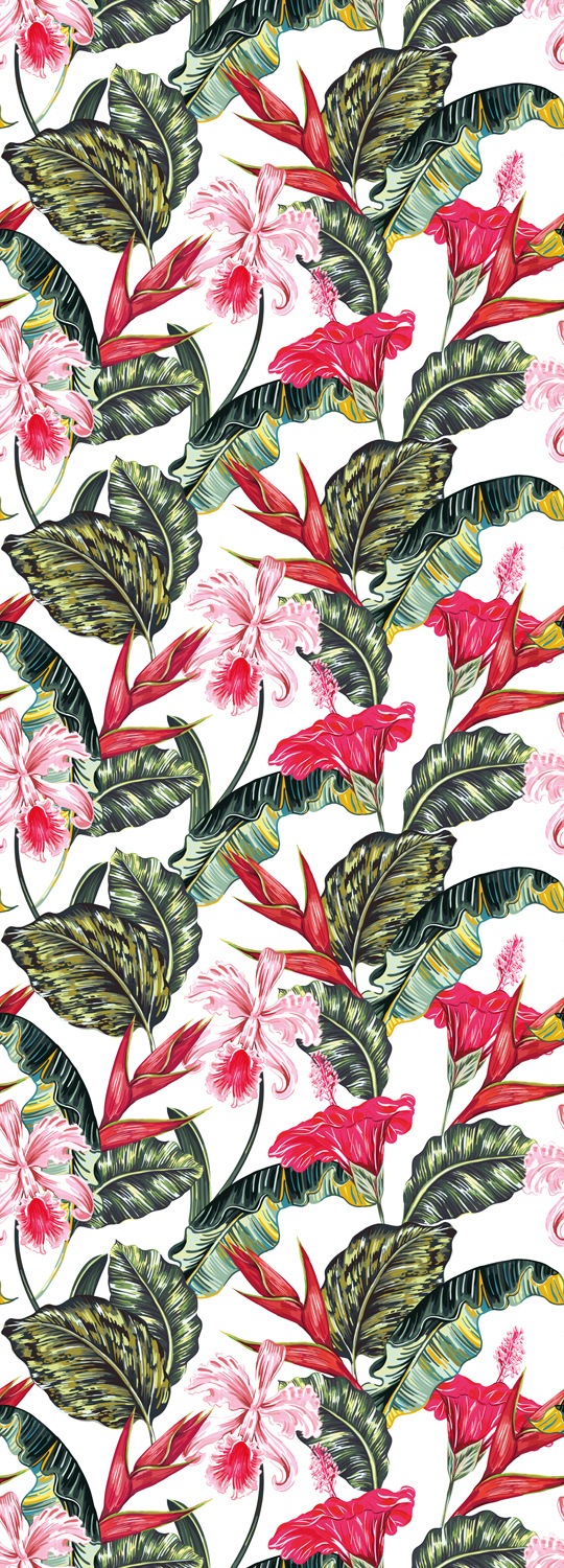 queence Vinyltapete »Mila«, bedruckt-Motiv-botanisch-floral-gemustert-natür günstig online kaufen