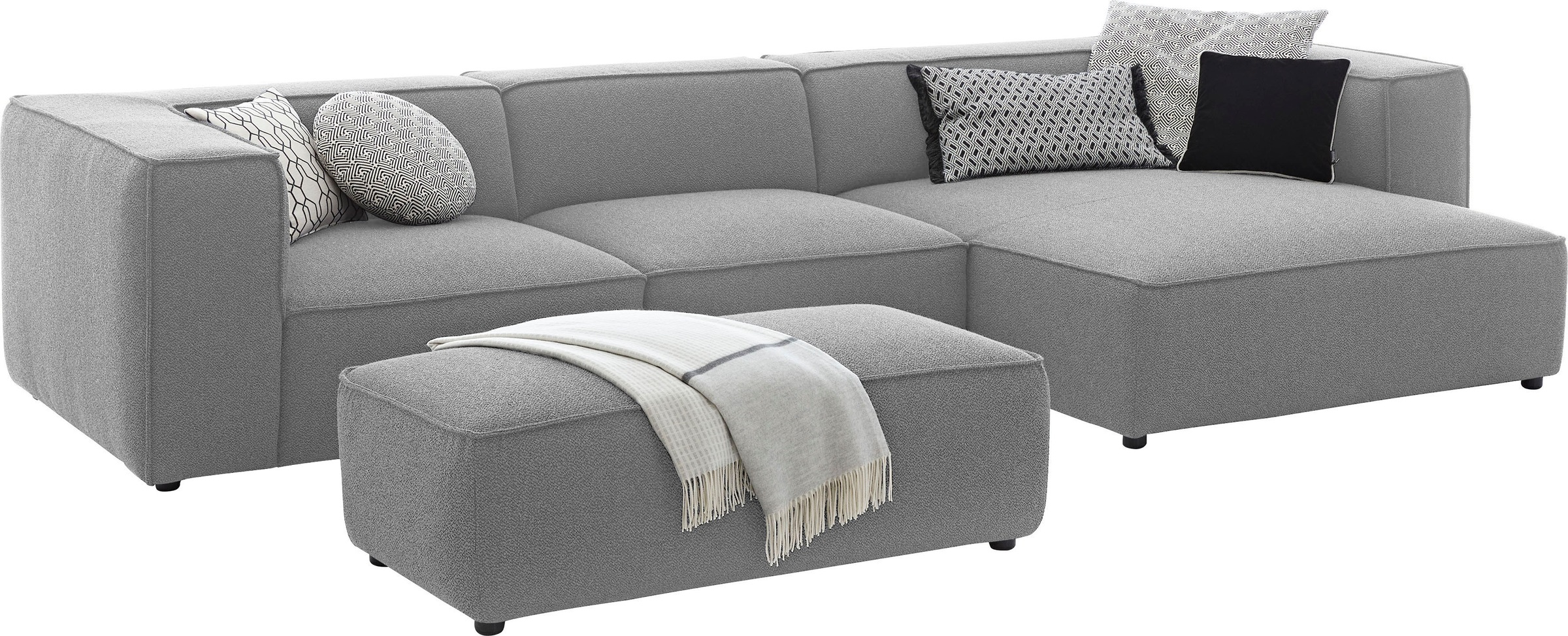 W.SCHILLIG Ecksofa »around-the-block«, mit eleganter Biese, mit Federkern, Breite 341 cm