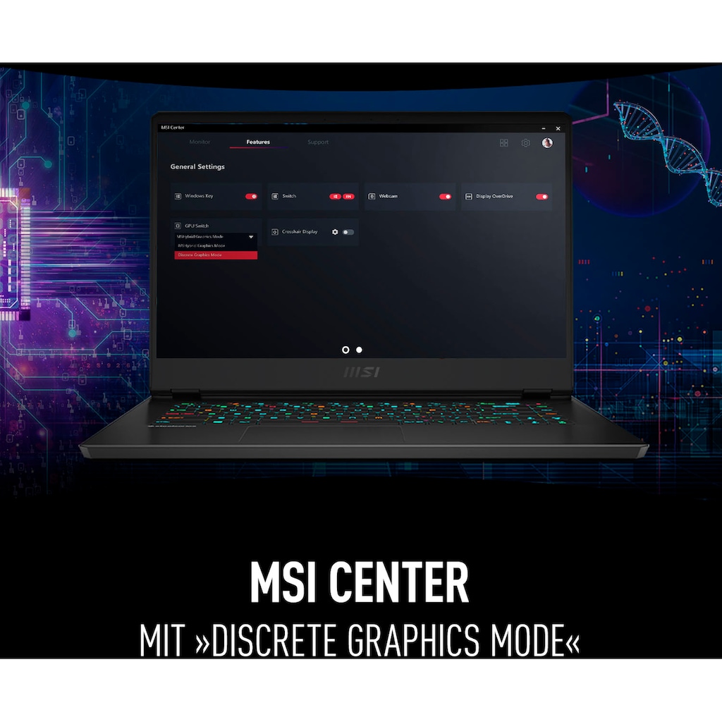 MSI Gaming-Notebook »Vector GP66 12UH-242«, 39,6 cm, / 15,6 Zoll, Intel, Core i7, GeForce RTX 3080, 1000 GB SSD