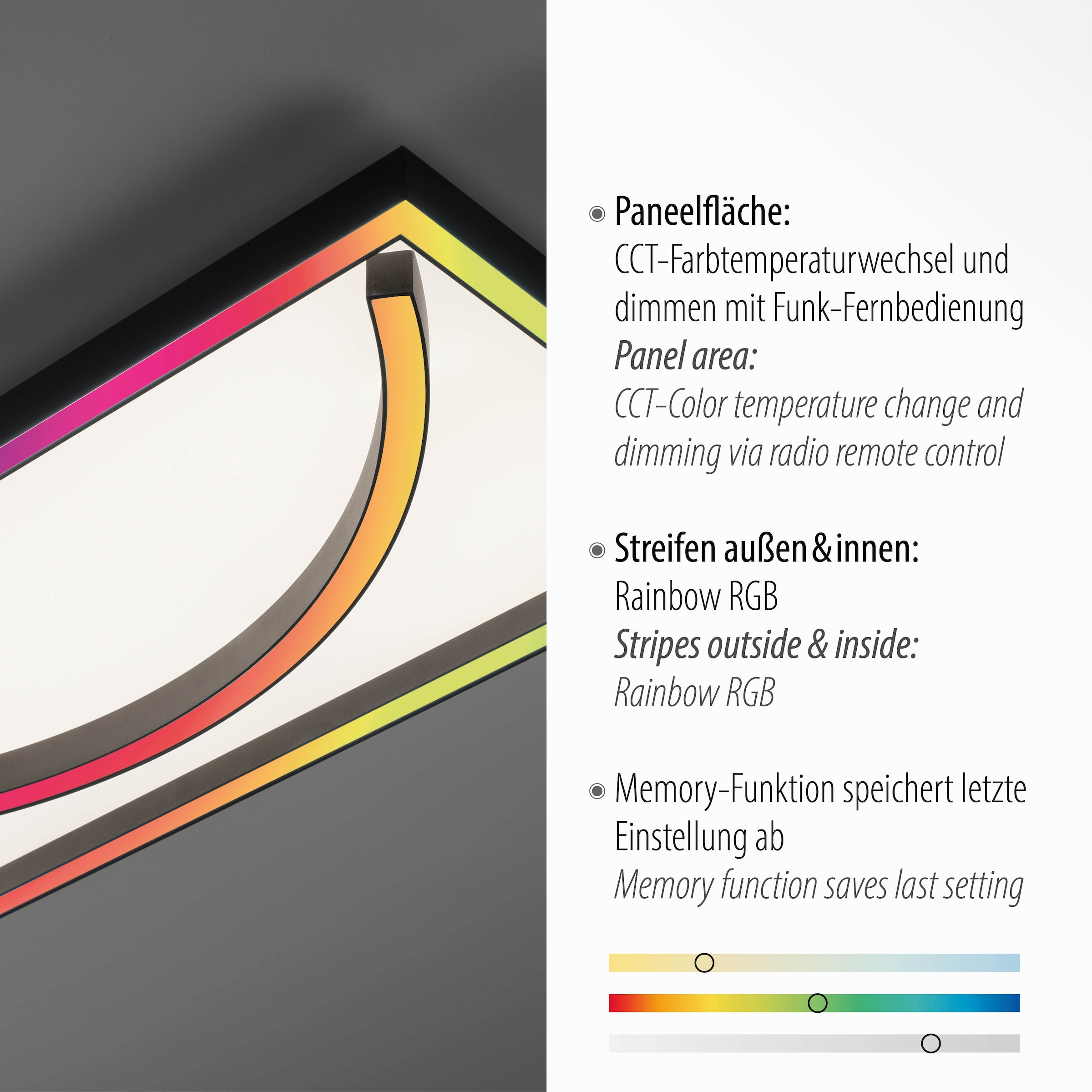 Paul Neuhaus Deckenleuchte »SERPENT«, 2 flammig, Leuchtmittel LED-Board-LED-Board | LED fest integriert-LED fest integriert, LED, CCT - über Fernbedienung, RGB-Rainbow, dimmbar, Funk inkl.